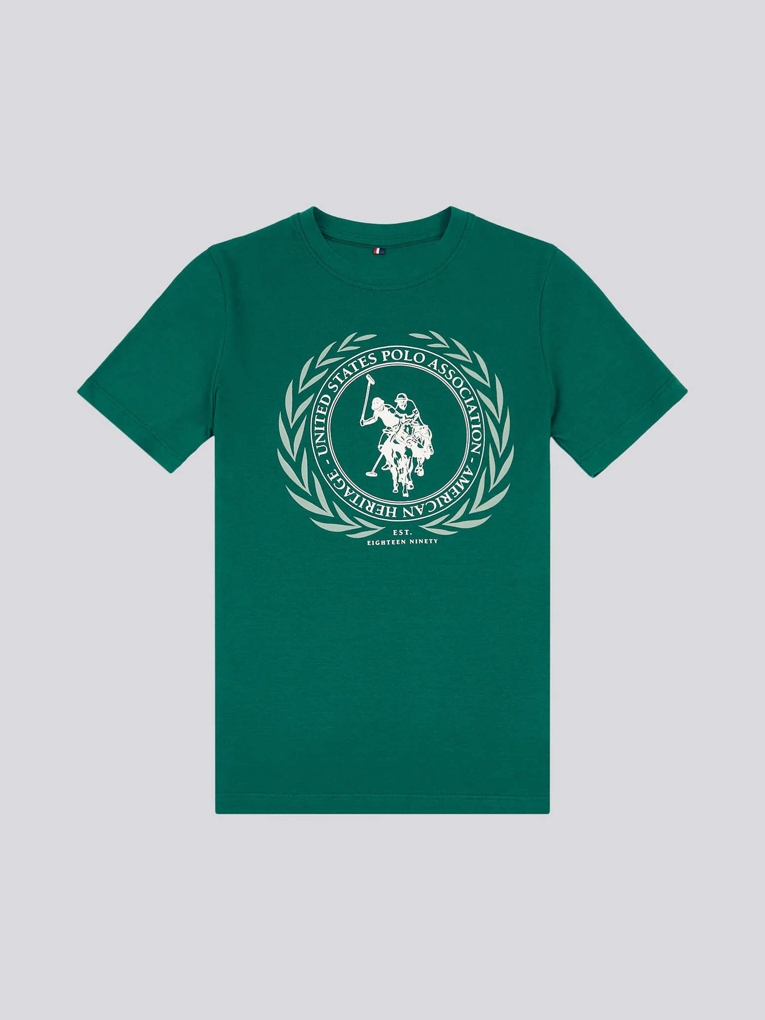 Boys Crest Graphic T-Shirt in Rain Forest - Image 5