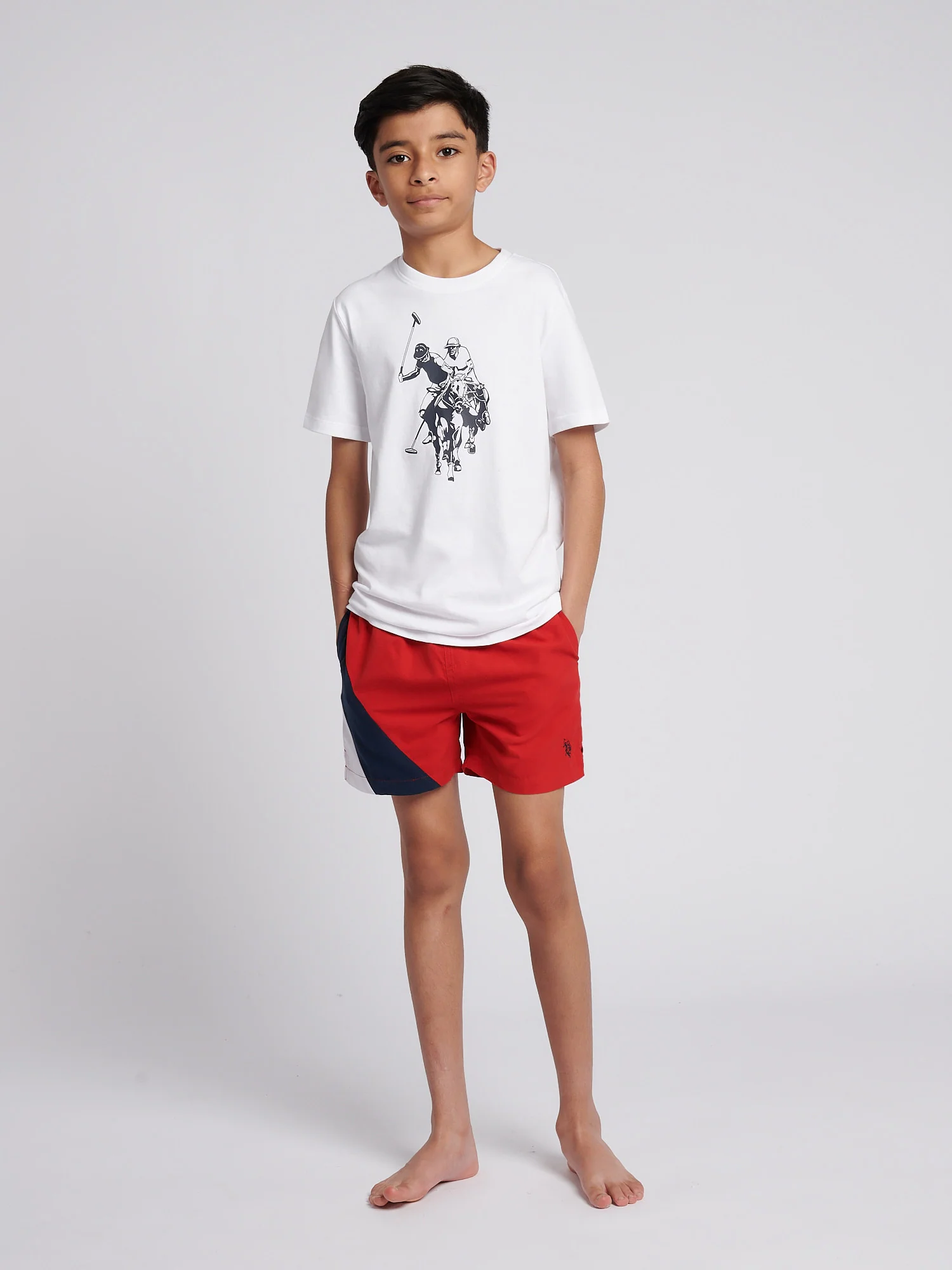 Boys Cut & Sew Swim Short Navy Blue - Image 3