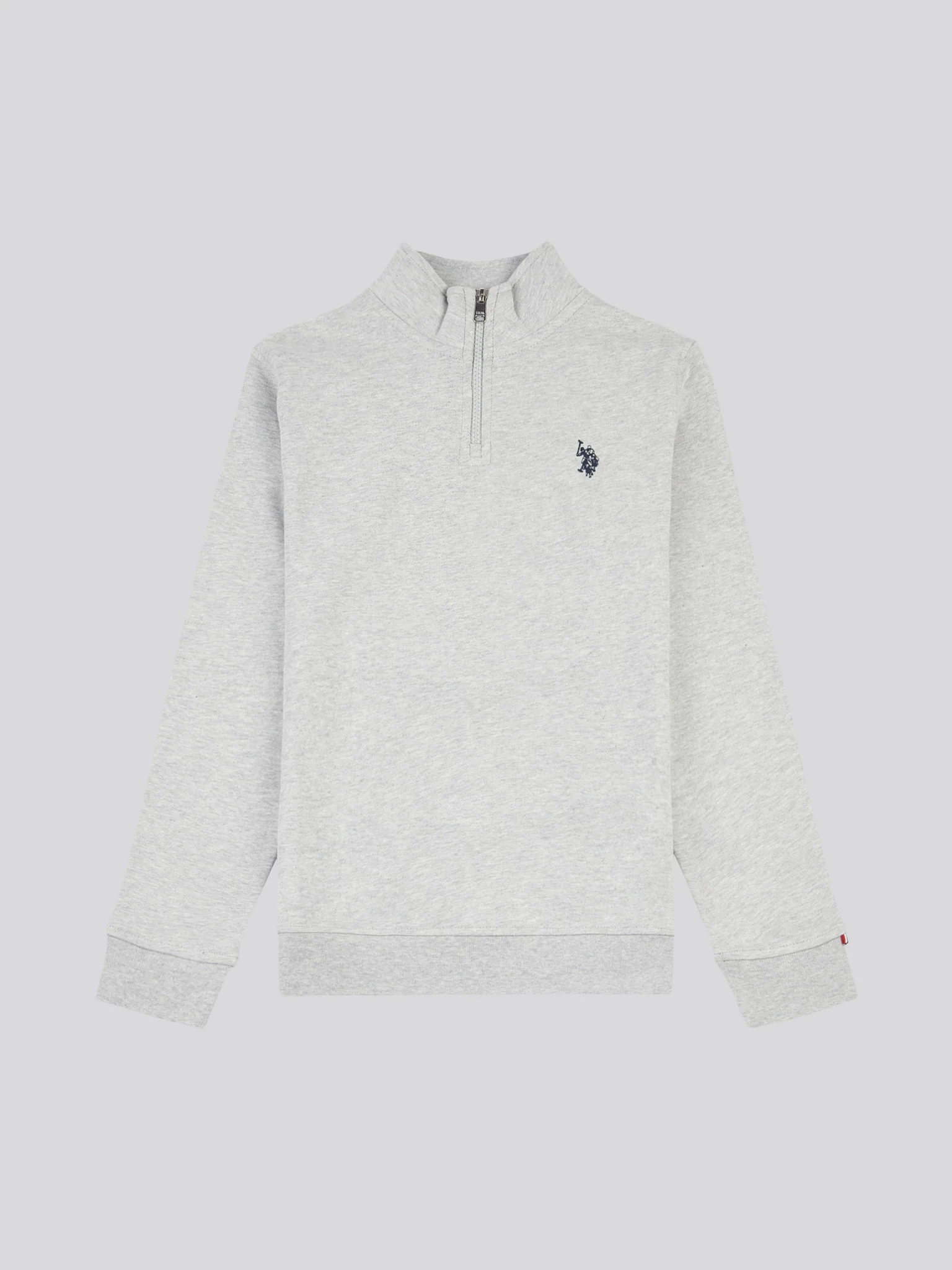 Boys Double Horsemen 1/4 Zip in Mid Grey Marl - Image 5