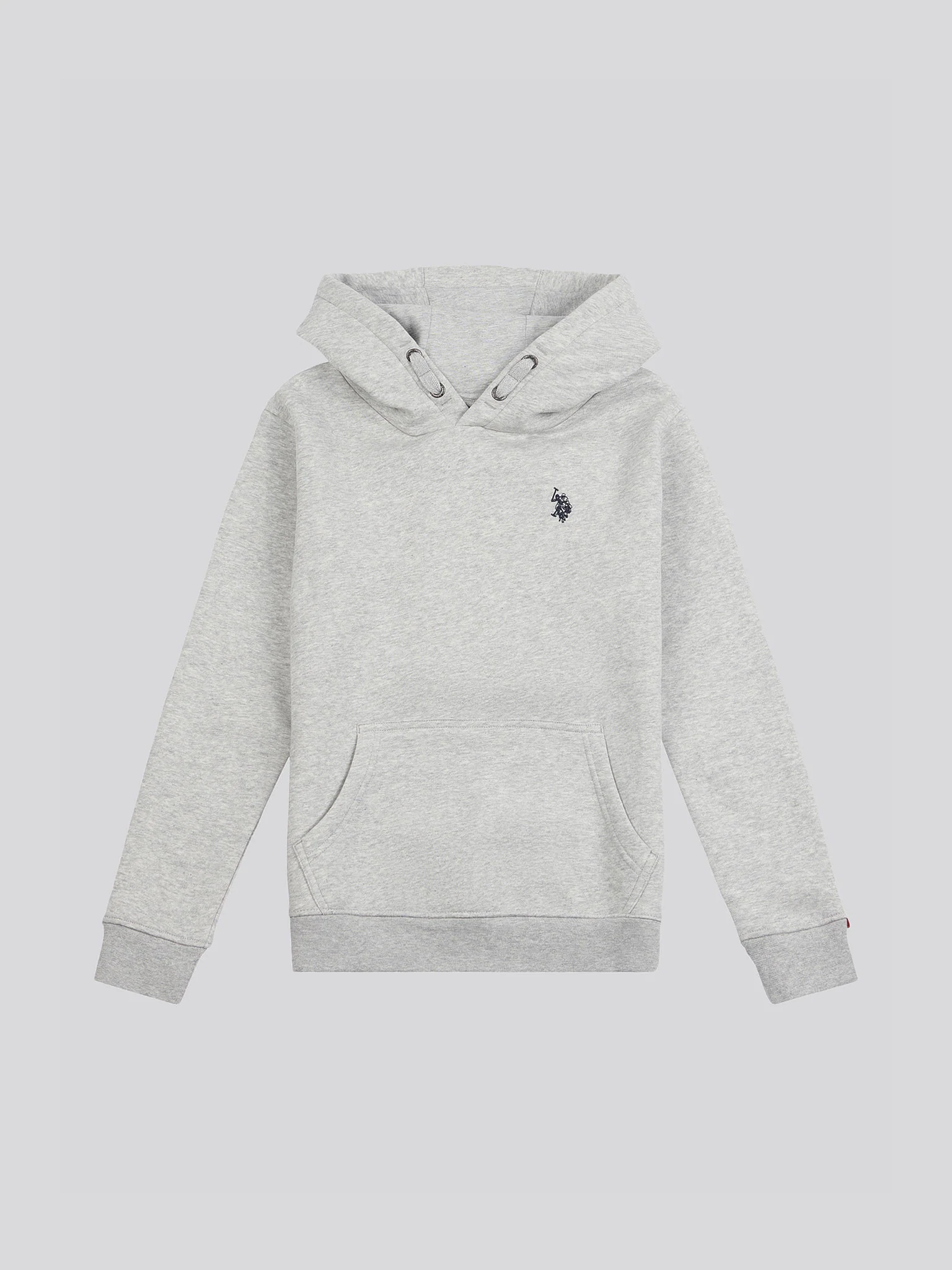 Boys Double Horsemen Brush Back Hoodie in Mid Grey Marl - Image 5