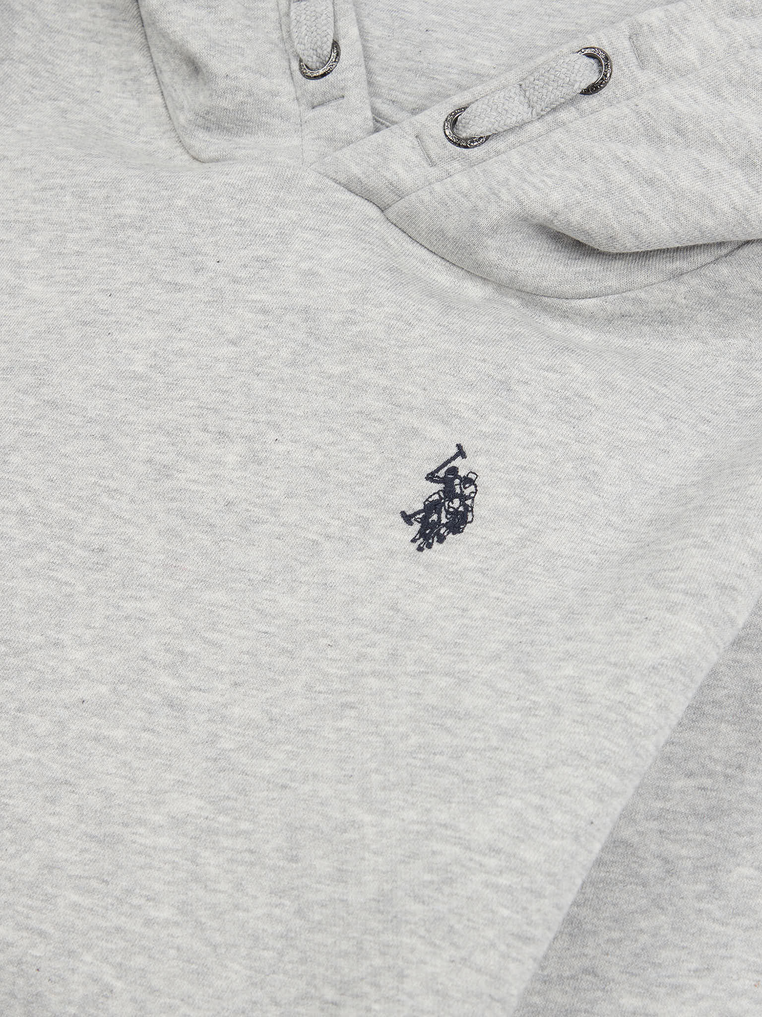 Boys Double Horsemen Brush Back Hoodie in Mid Grey Marl - Image 6