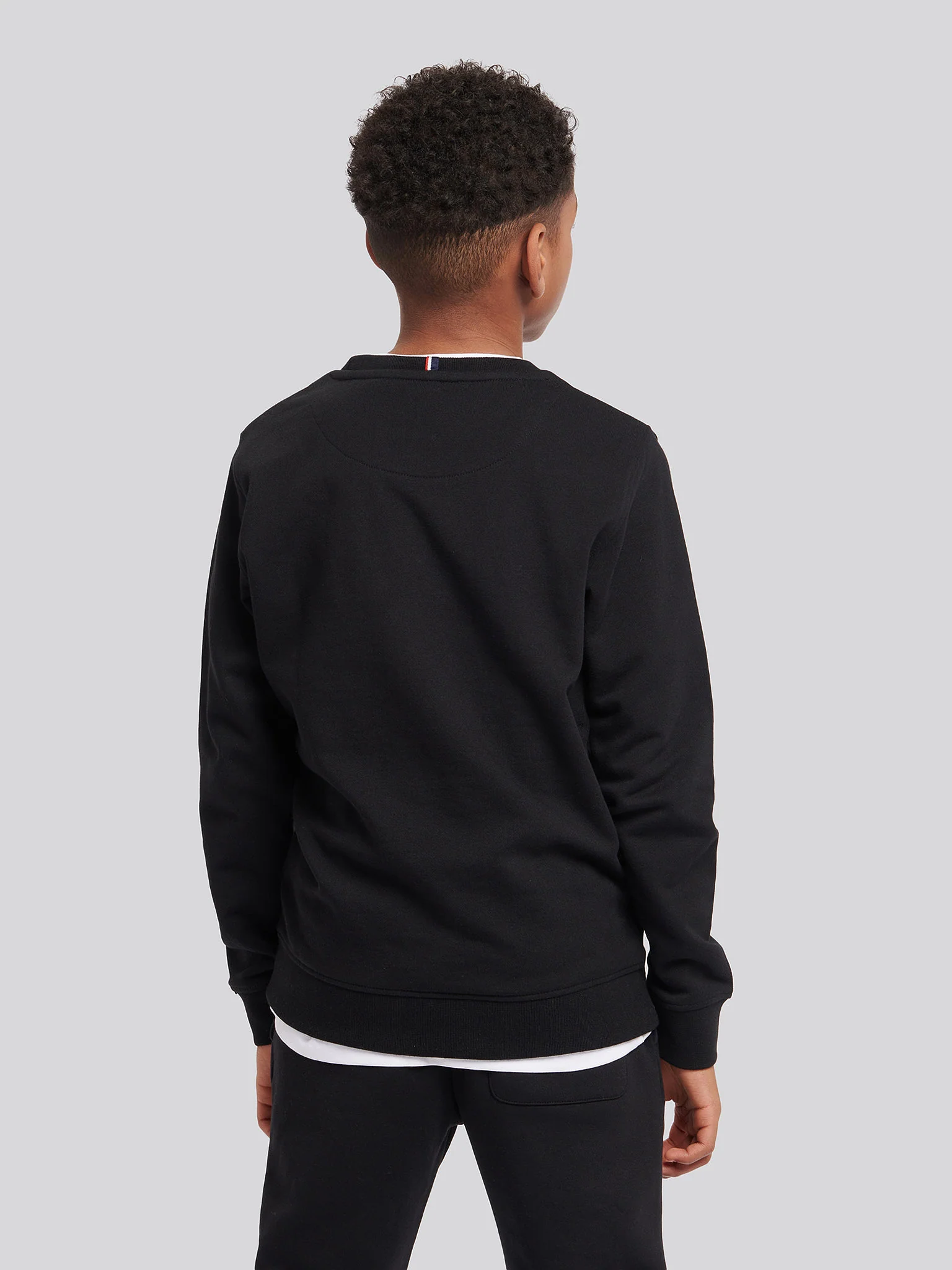 Boys Double Horsemen Crew in Black Bright White DHM - Image 4