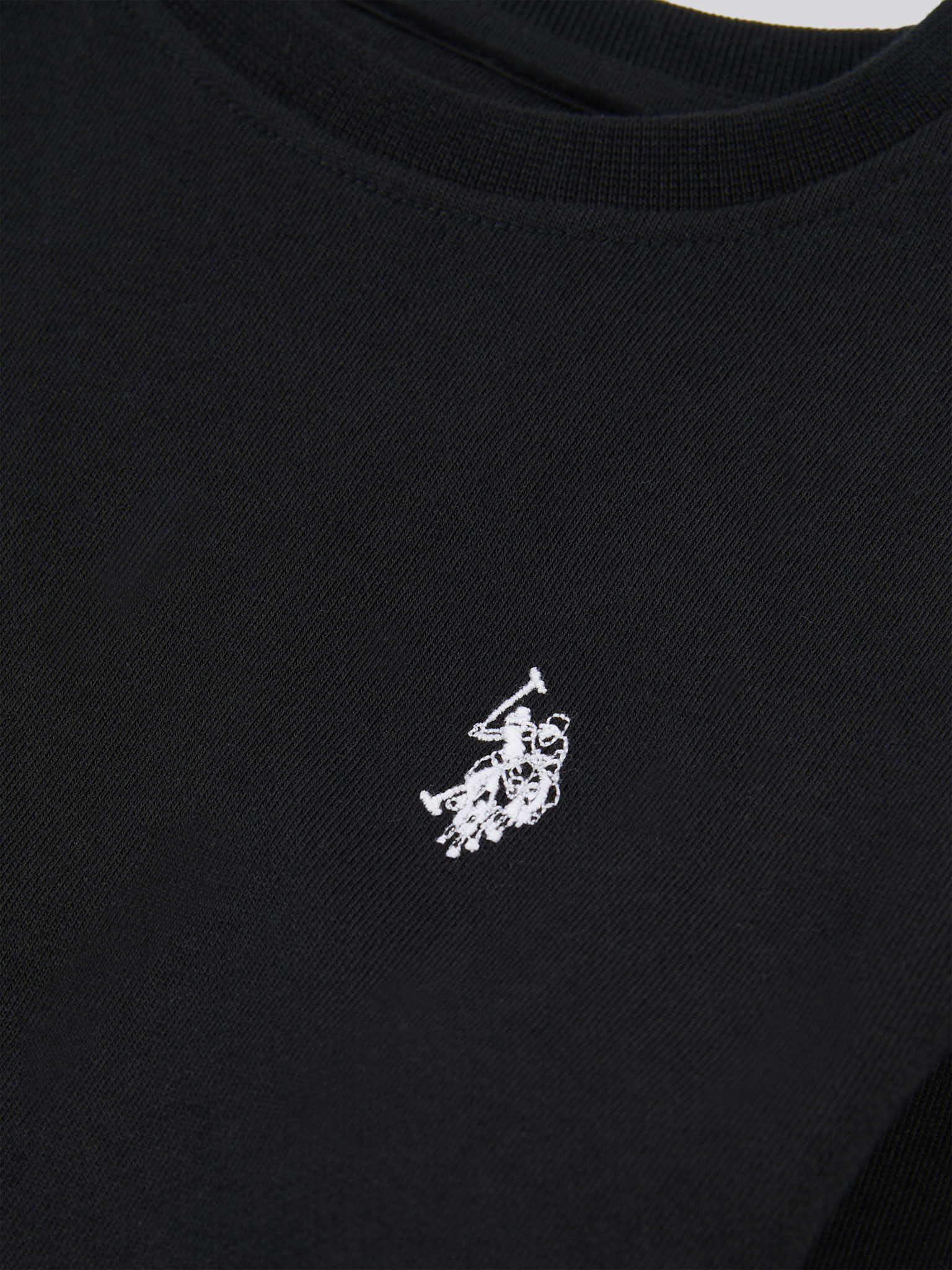 Boys Double Horsemen Crew in Black Bright White DHM - Image 7