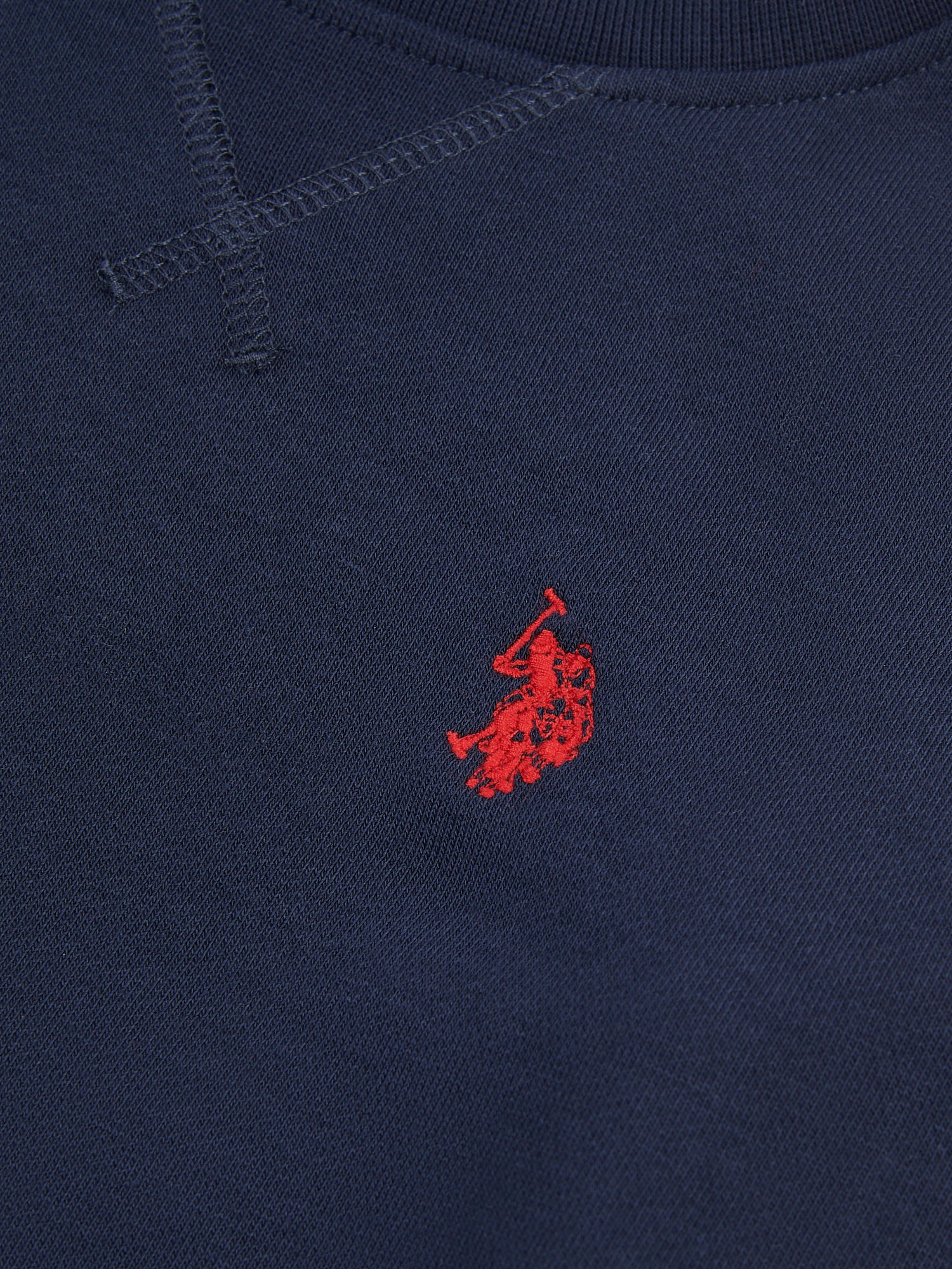 Boys Double Horsemen Crew in Dark Sapphire Navy / Haute Red DHM - Image 8