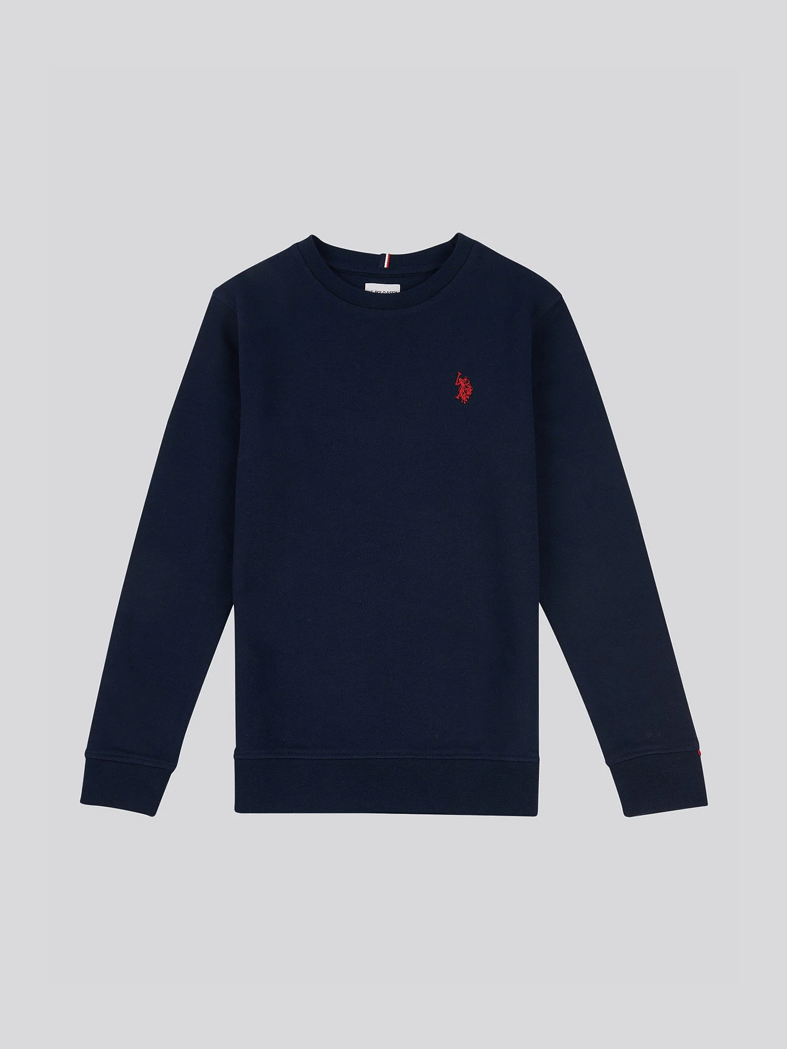 Boys Double Horsemen Crew in Dark Sapphire Navy / Haute Red DHM - Image 5