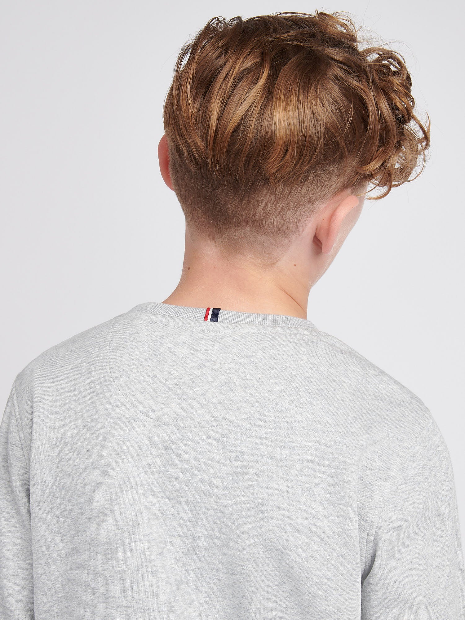 Boys Double Horsemen Crew in Mid Grey Marl - Image 5