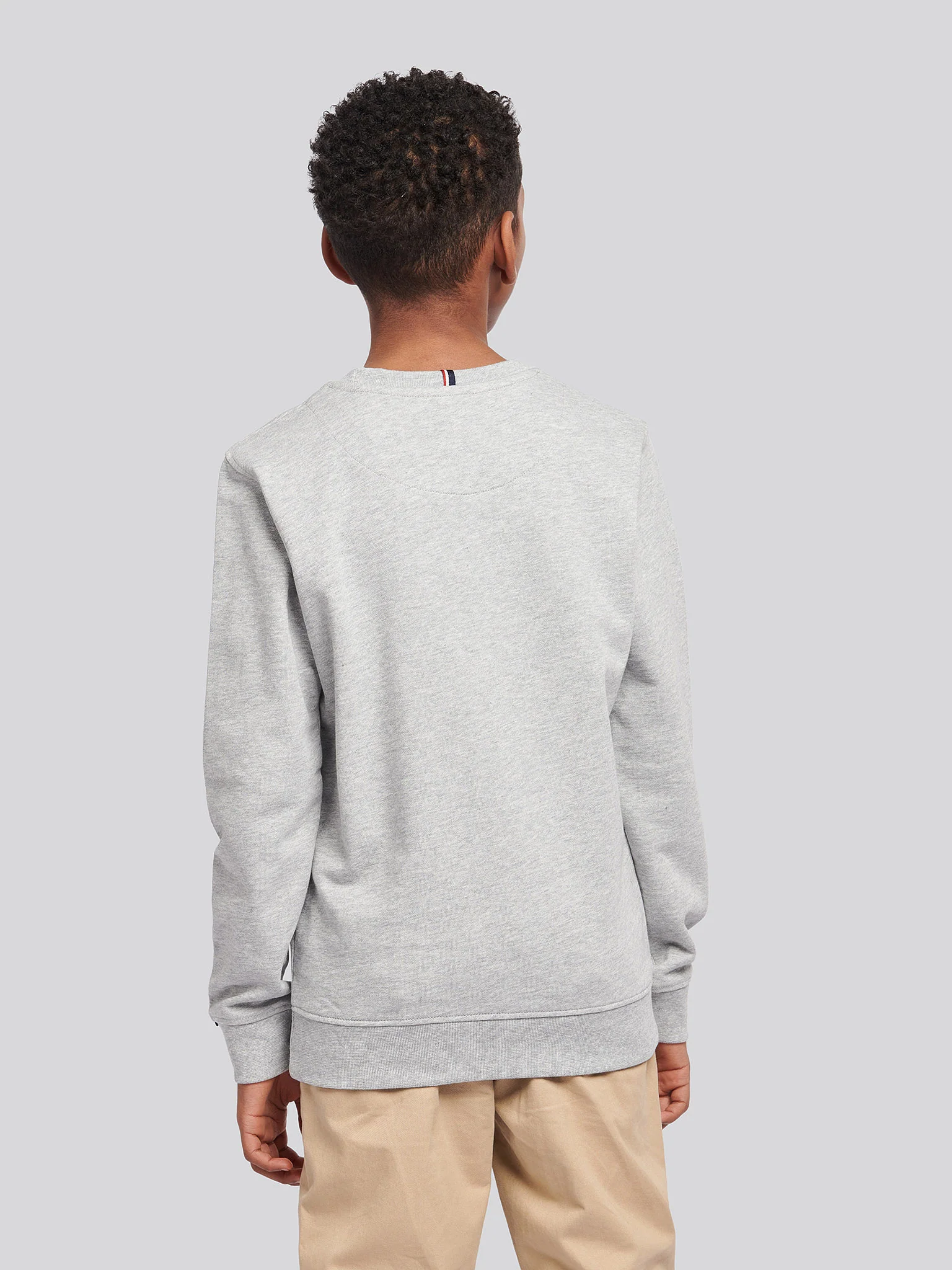 Boys Double Horsemen Crew in Mid Grey Marl - Image 4