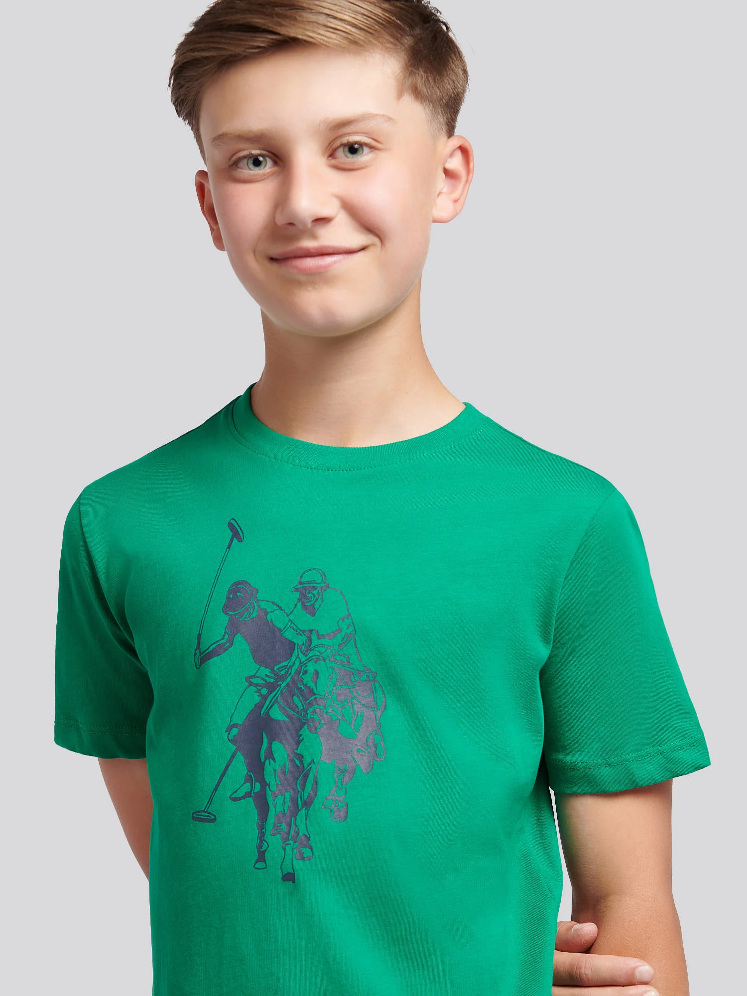 Boys Double Horsemen Graphic T-Shirt in Lush Meadow - Image 5
