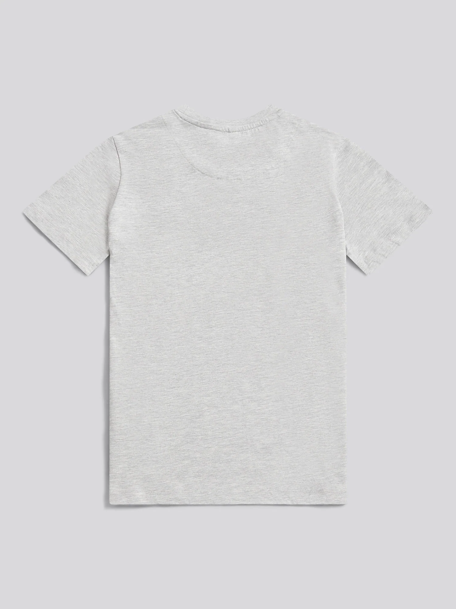 Boys Double Horsemen Graphic T-Shirt in Mid Grey Marl - Image 2
