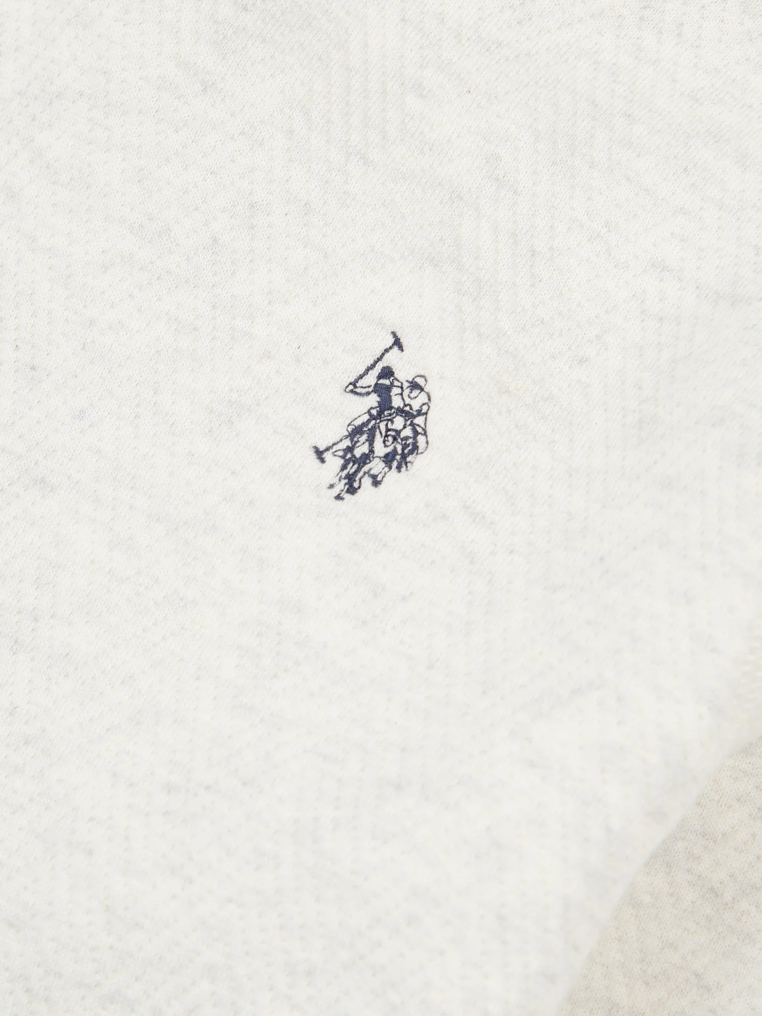 Boys Double Horsemen Herringbone Hoodie in Light Grey Marl - Image 7