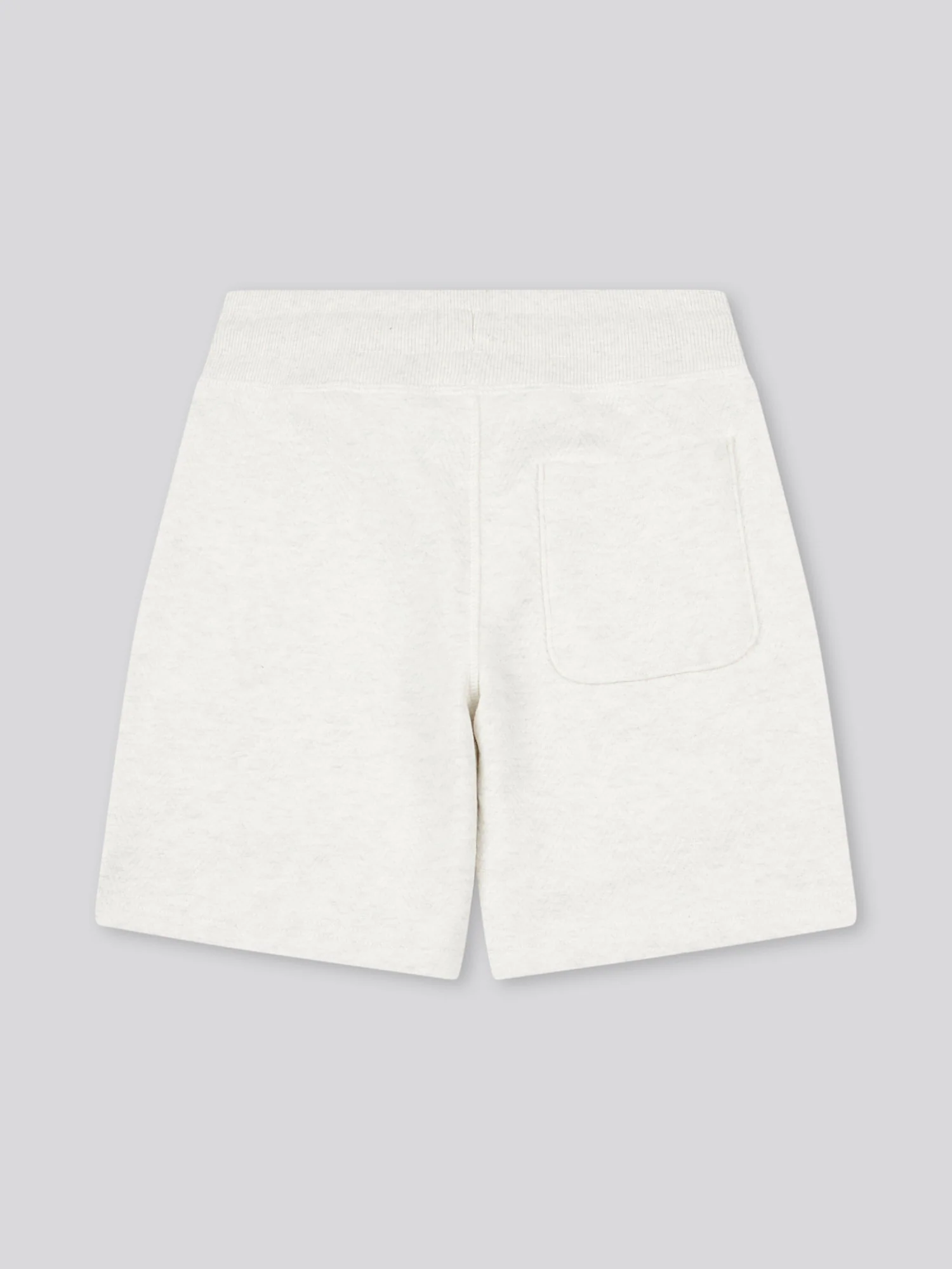 Boys Double Horsemen Herringbone Sweat Short in Light Grey Marl - Image 6