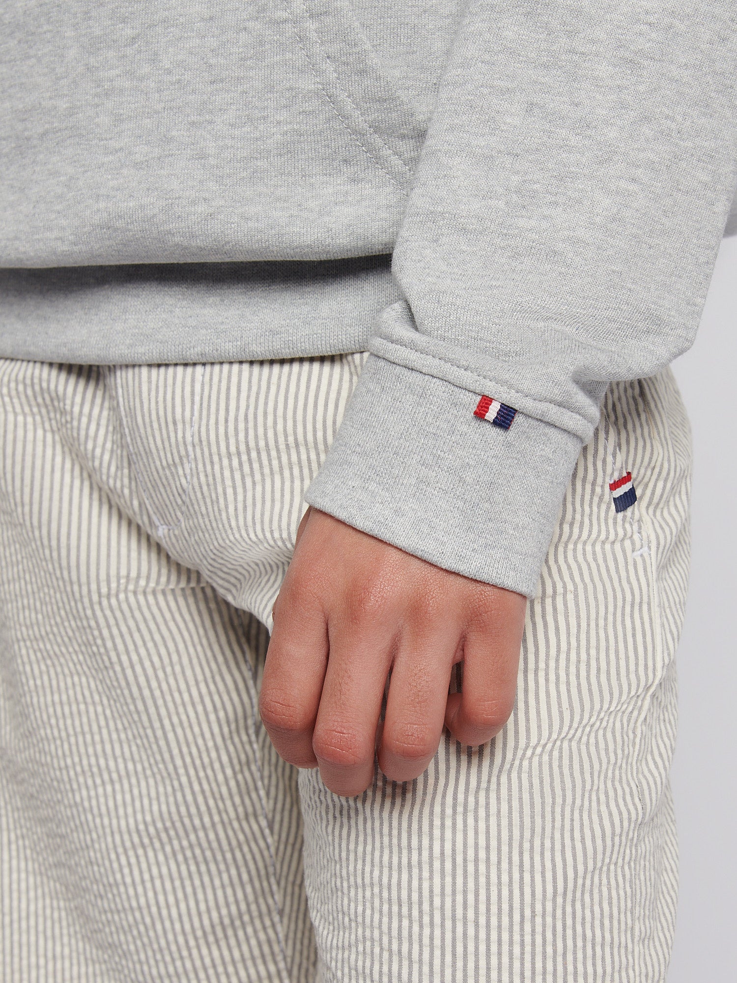 Boys Double Horsemen Hoodie Mid Grey Marl - Image 5
