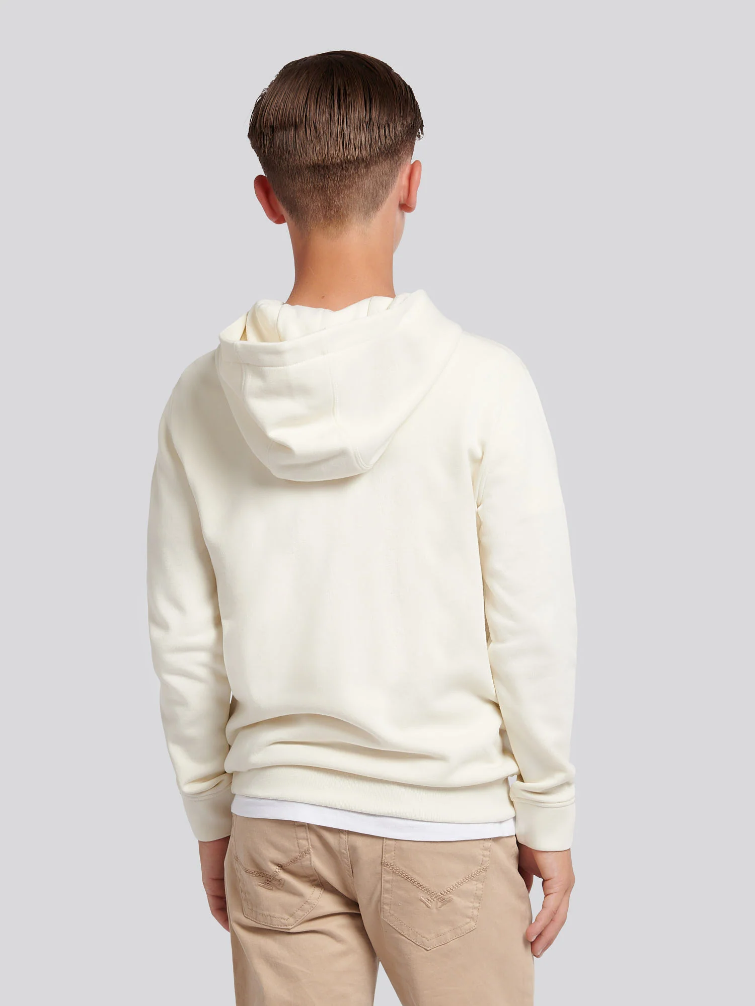 Boys Double Horsemen Hoodie Whisper White - Image 4