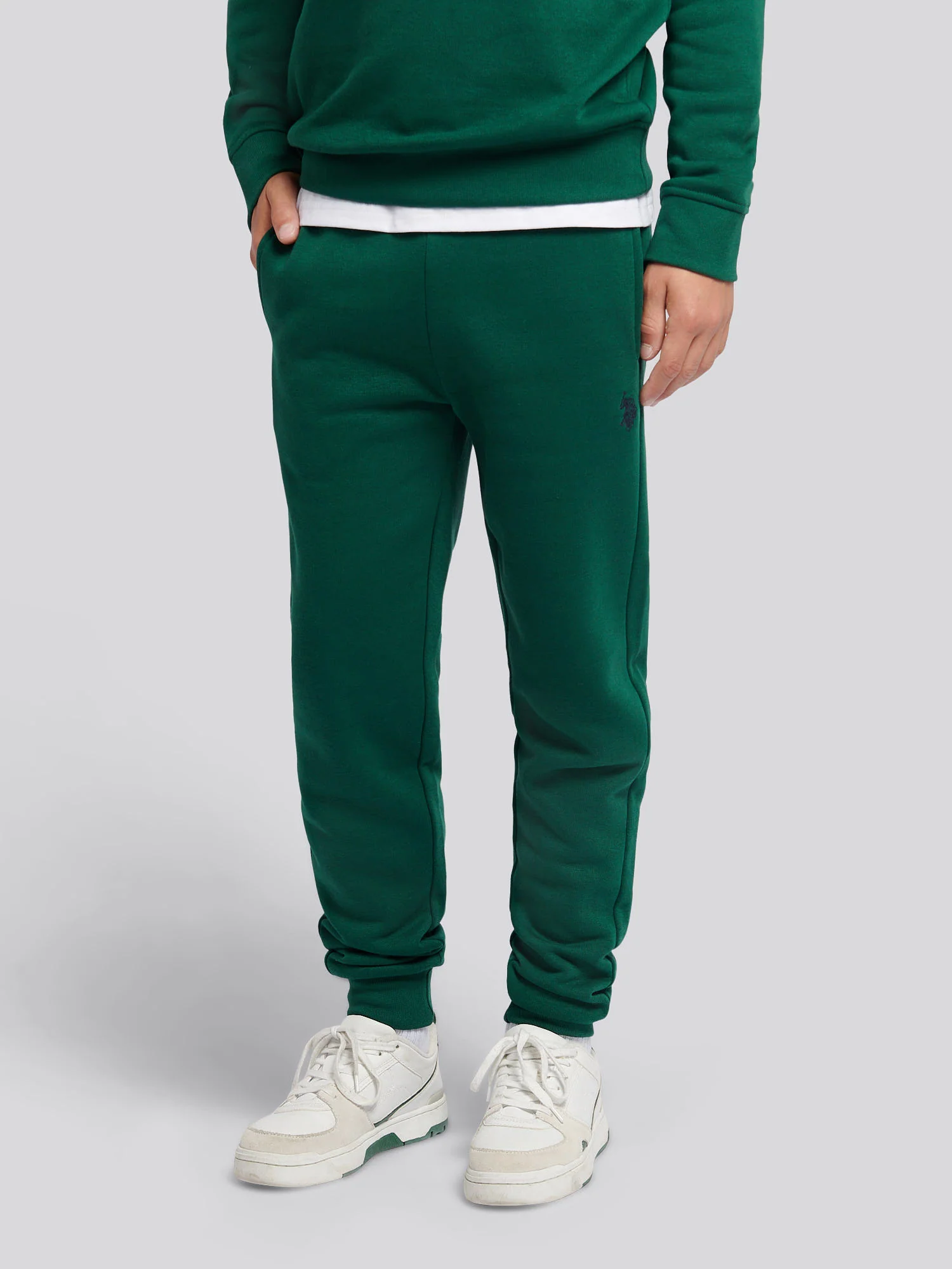 Boys Double Horsemen Hoodie & Jogger Set in Rain Forest - Image 4