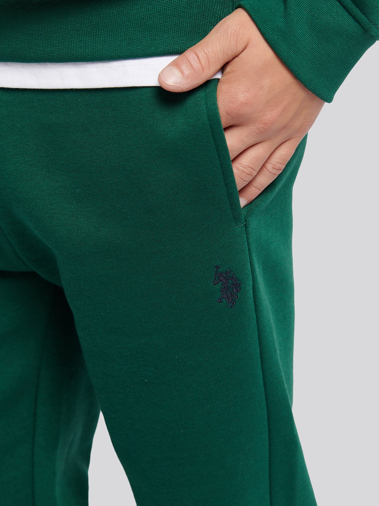 Boys Double Horsemen Hoodie & Jogger Set in Rain Forest - Image 6