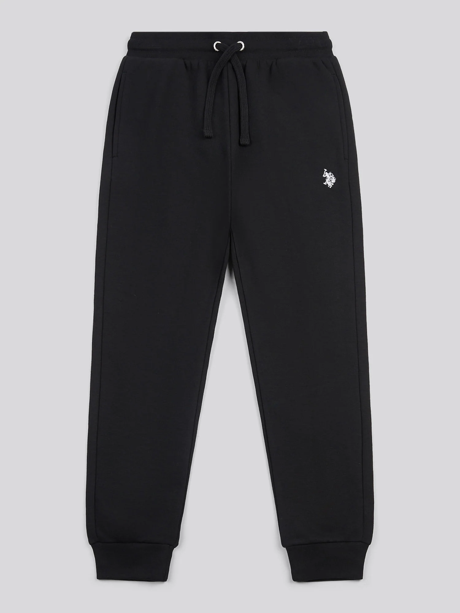 Boys Double Horsemen Jogger in Black Bright White DHM - Image 5