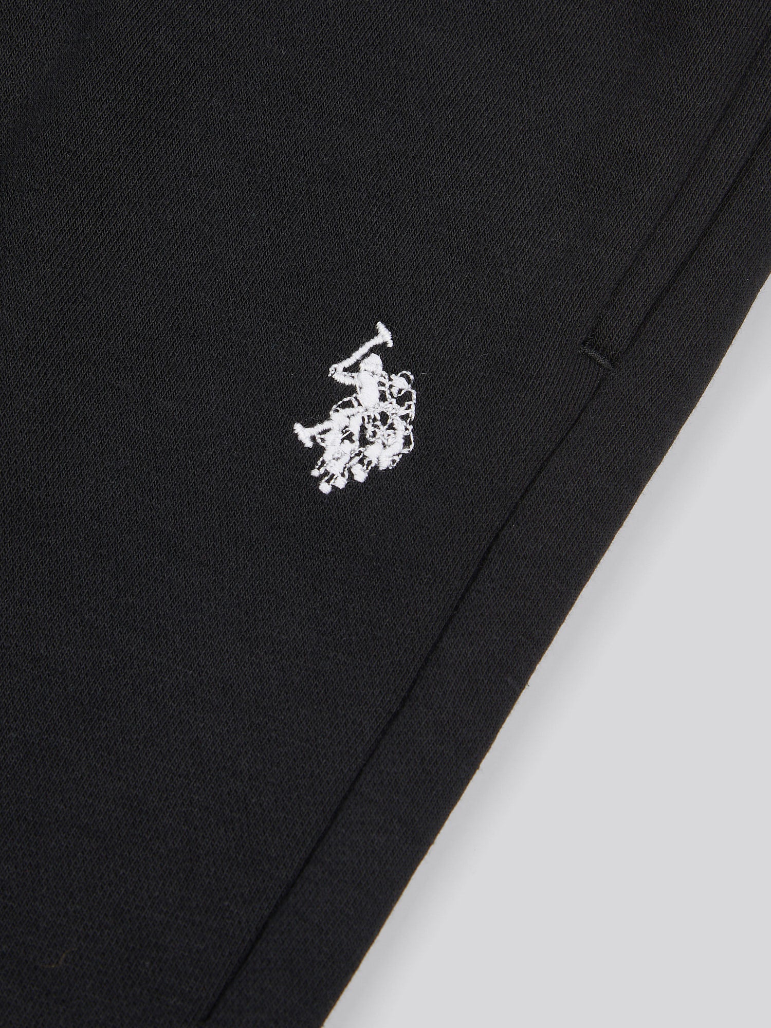 Boys Double Horsemen Jogger in Black Bright White DHM - Image 7