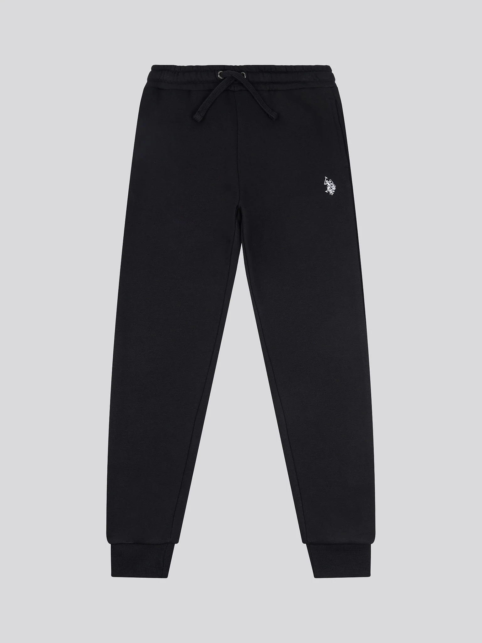 Boys Double Horsemen Joggers in Black Bright White DHM - Image 4