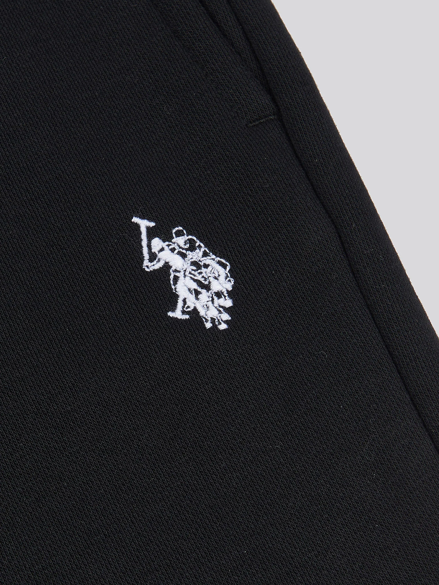 Boys Double Horsemen Joggers in Black Bright White DHM - Image 6
