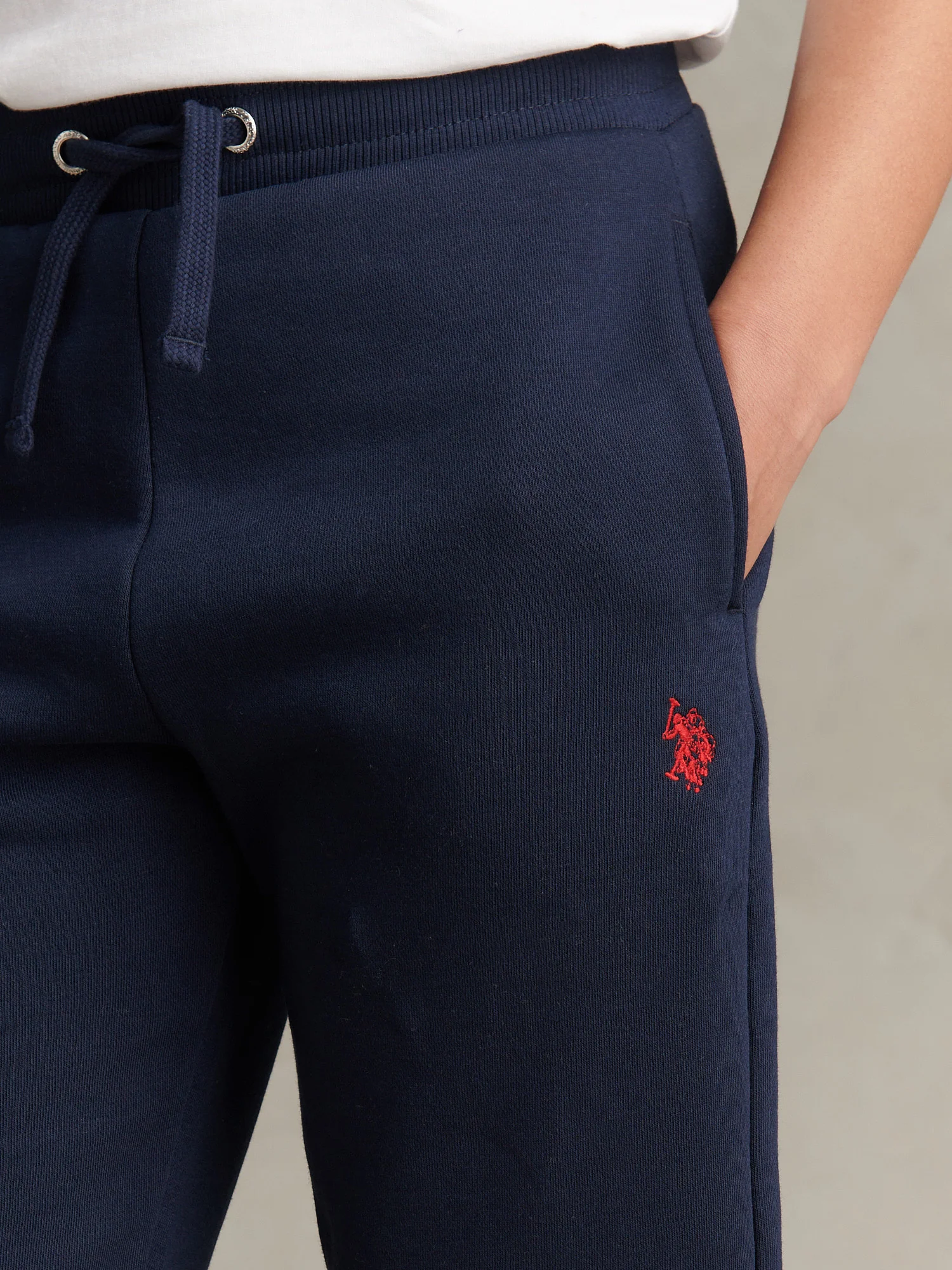 Boys Double Horsemen Loopback Jogger Dark Sapphire Navy / Haute Red DHM - Image 2