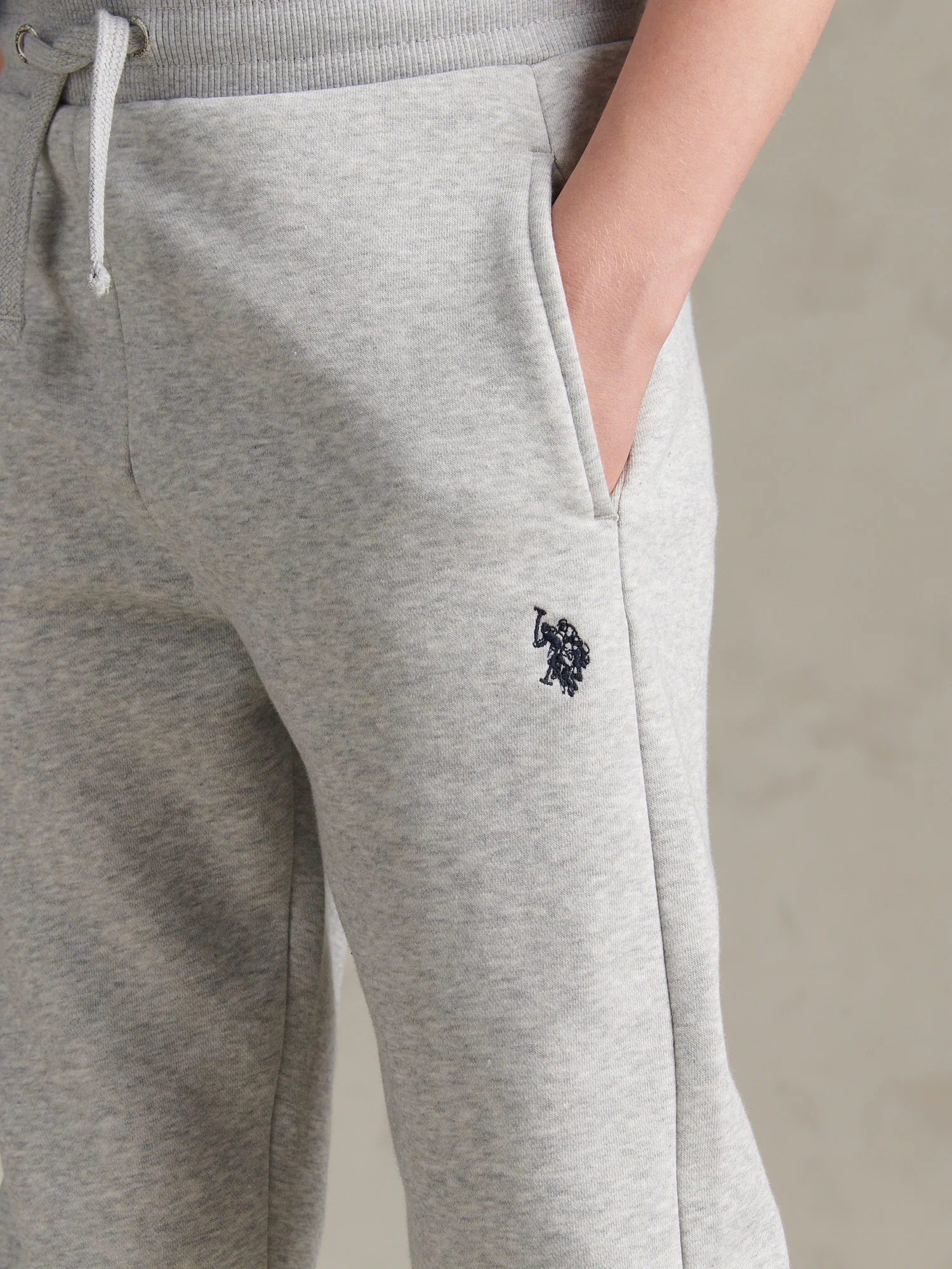 Boys Double Horsemen Loopback Jogger Mid Grey Marl - Image 2