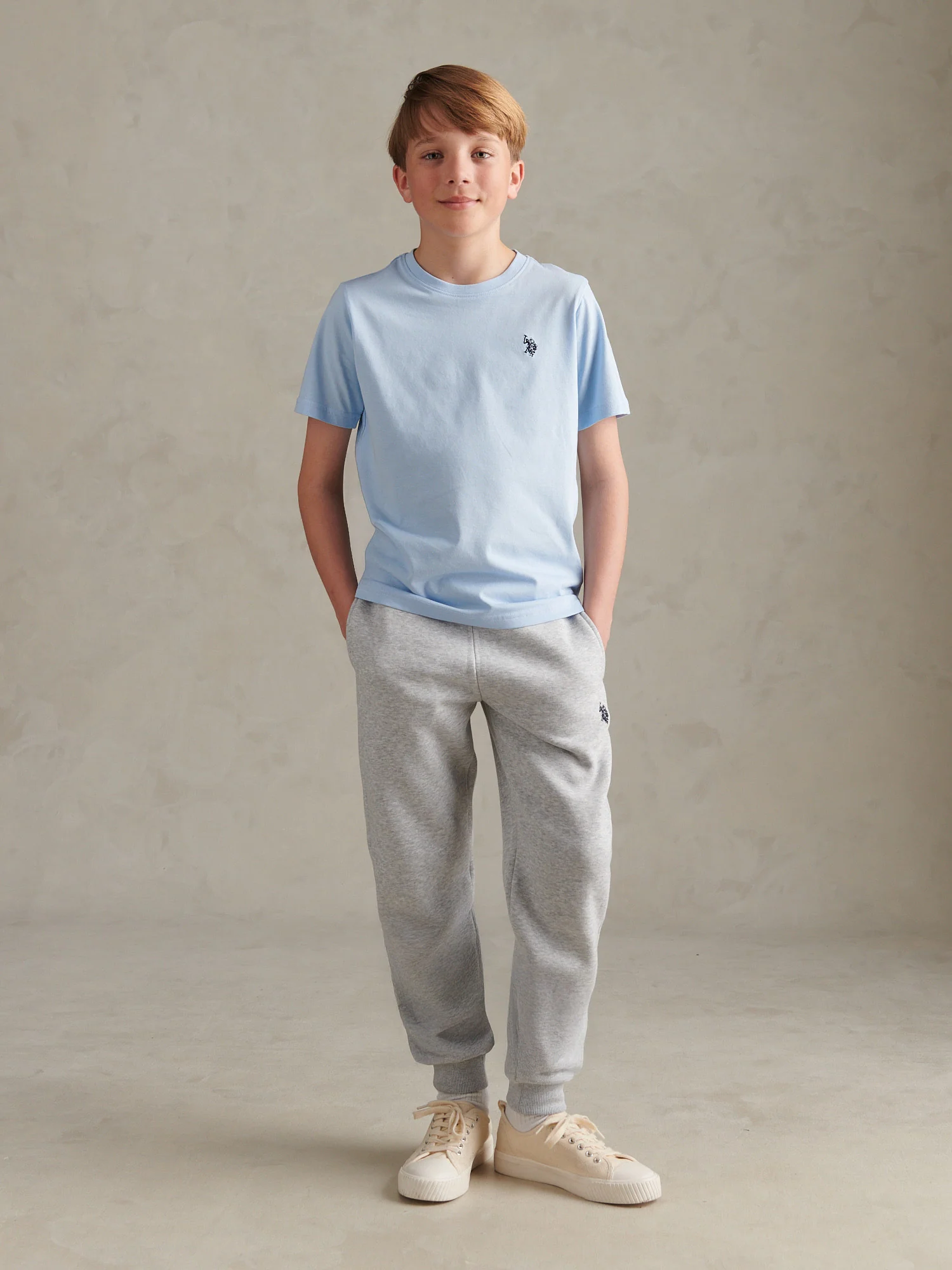 Boys Double Horsemen Loopback Jogger Mid Grey Marl - Image 3