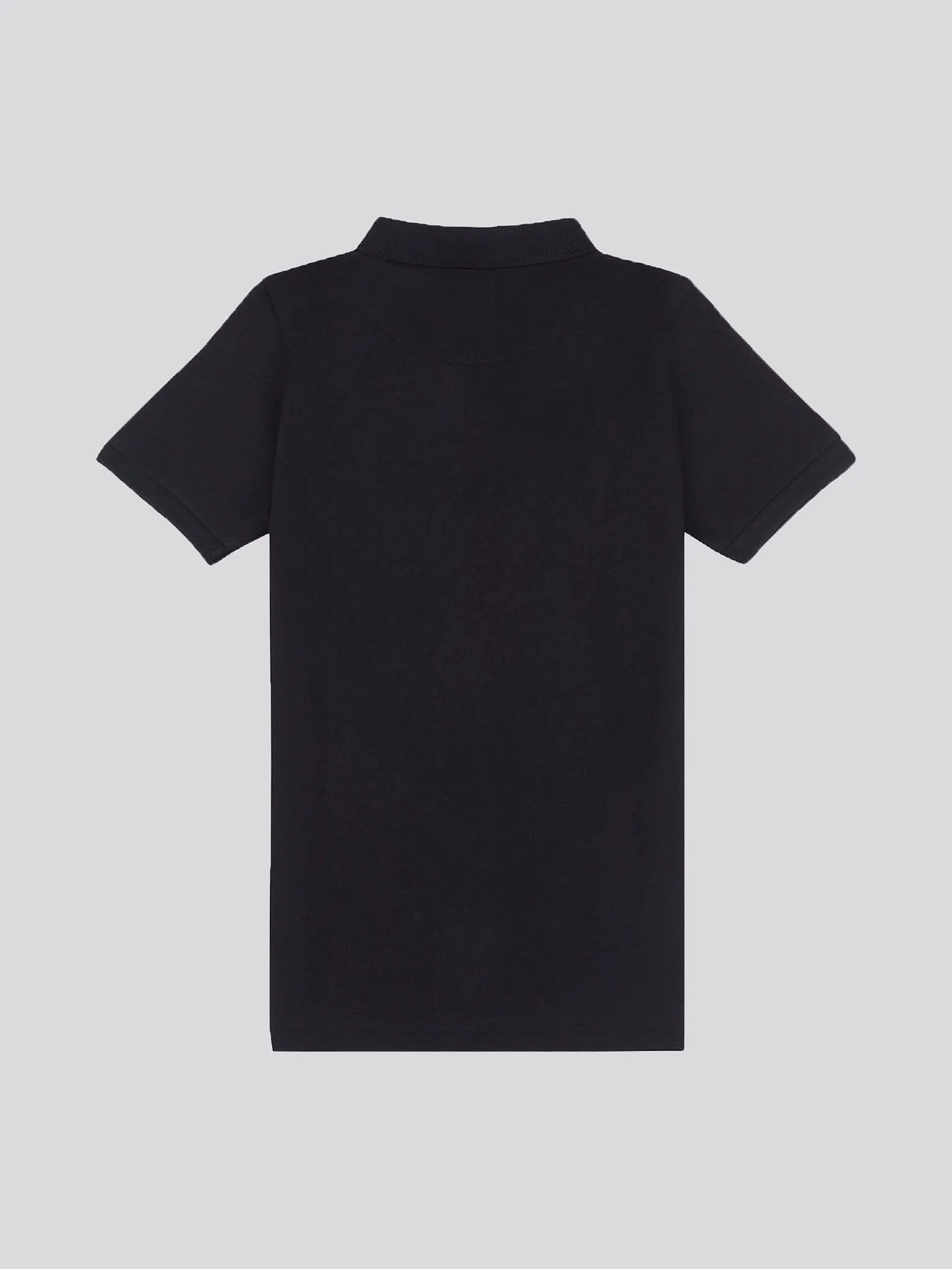 Boys Double Horsemen Polo Shirt in Black Bright White DHM - Image 6