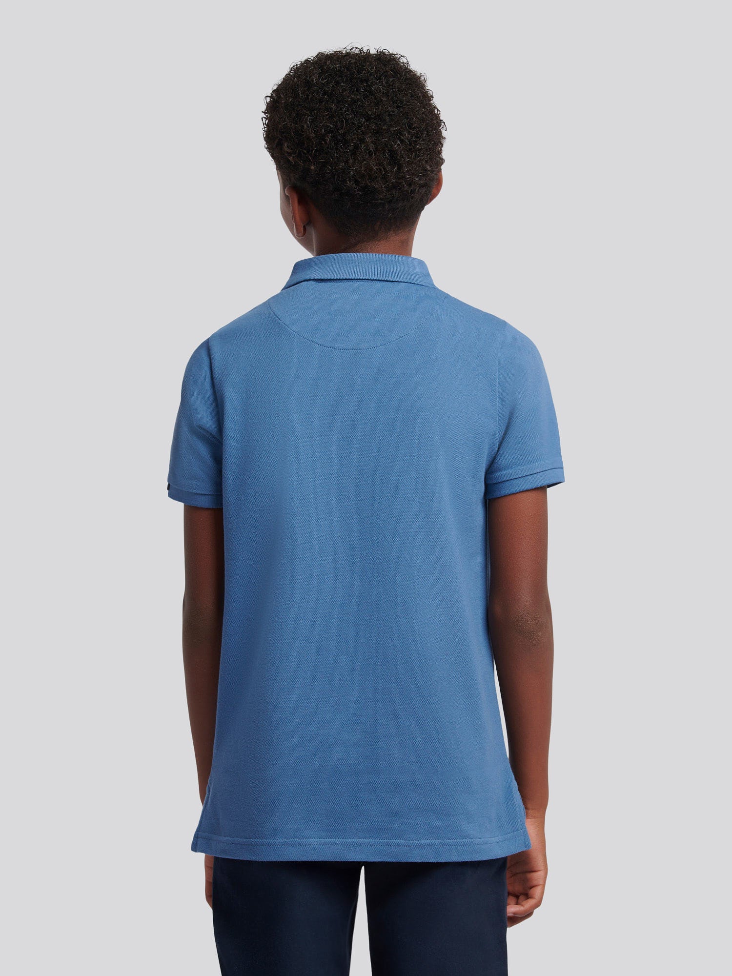 Boys Double Horsemen Polo Shirt in Blue Horizon - Image 4