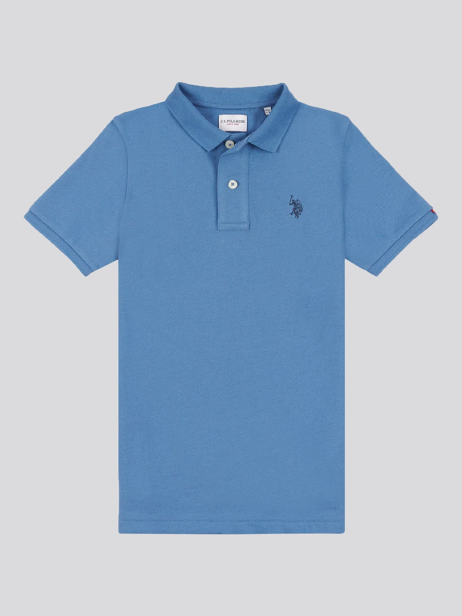Boys Double Horsemen Polo Shirt in Blue Horizon - Image 5