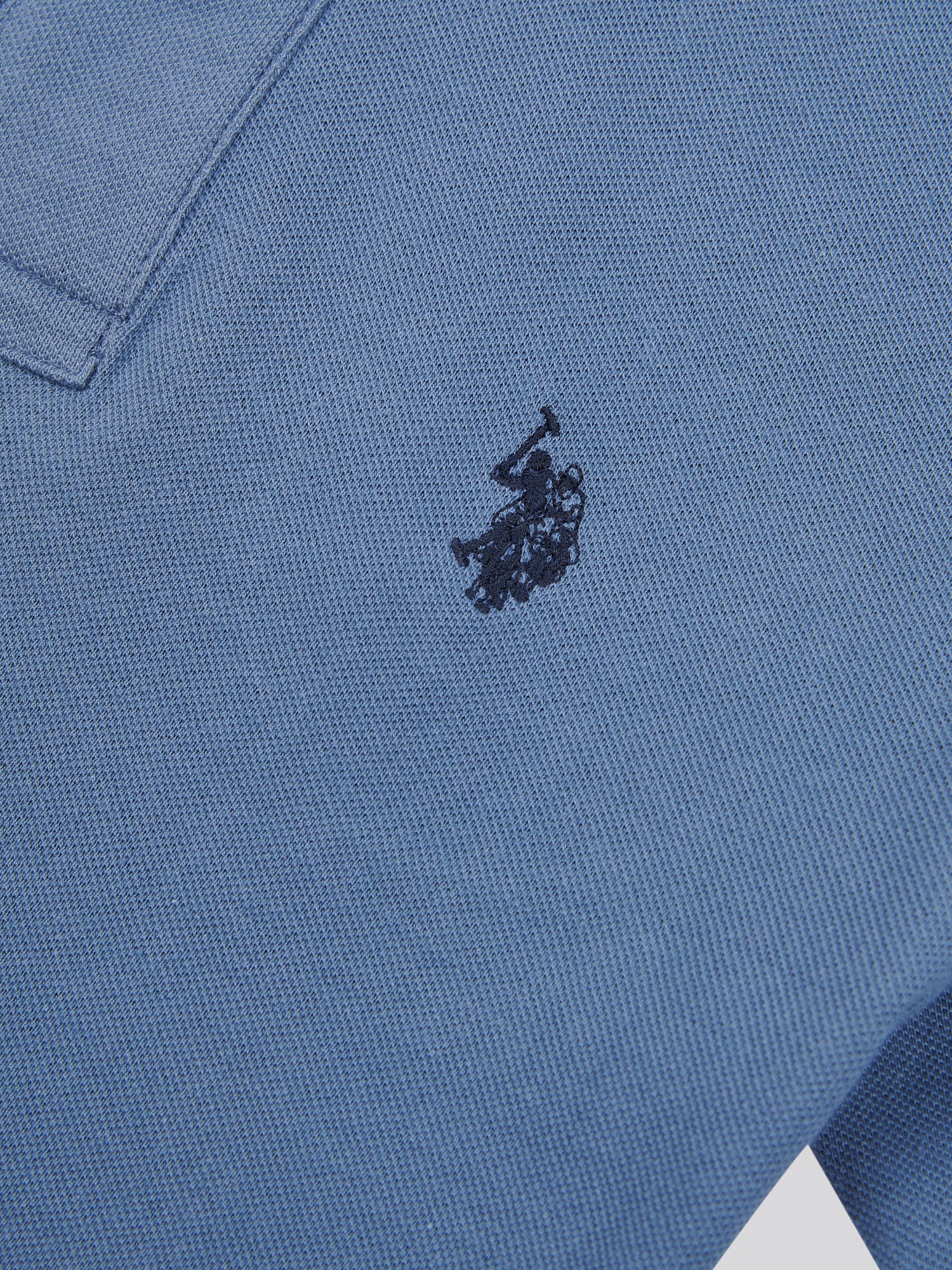 Boys Double Horsemen Polo Shirt in Blue Horizon - Image 7