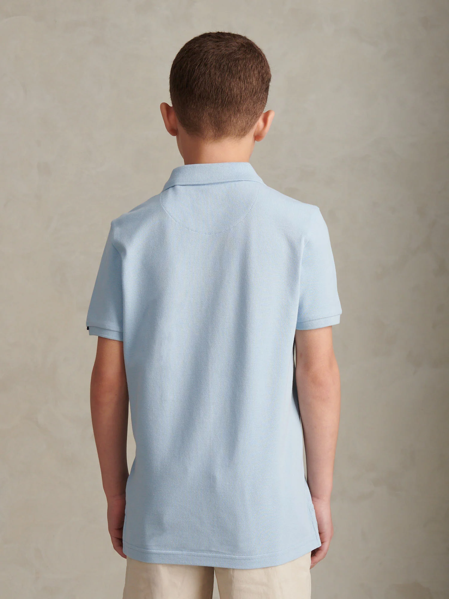 Boys Double Horsemen Polo Shirt Chambray Blue - Image 4