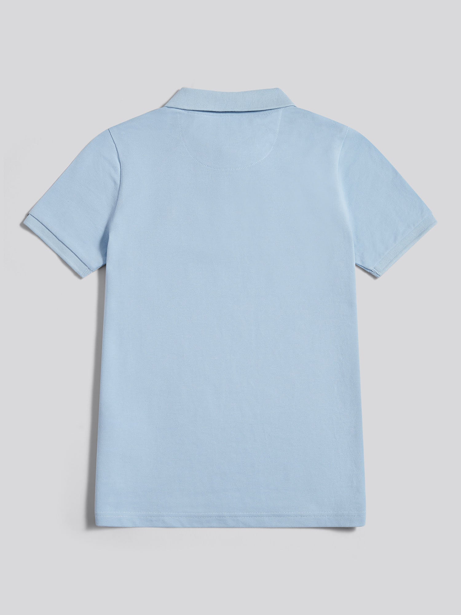 Boys Double Horsemen Polo Shirt Chambray Blue - Image 7