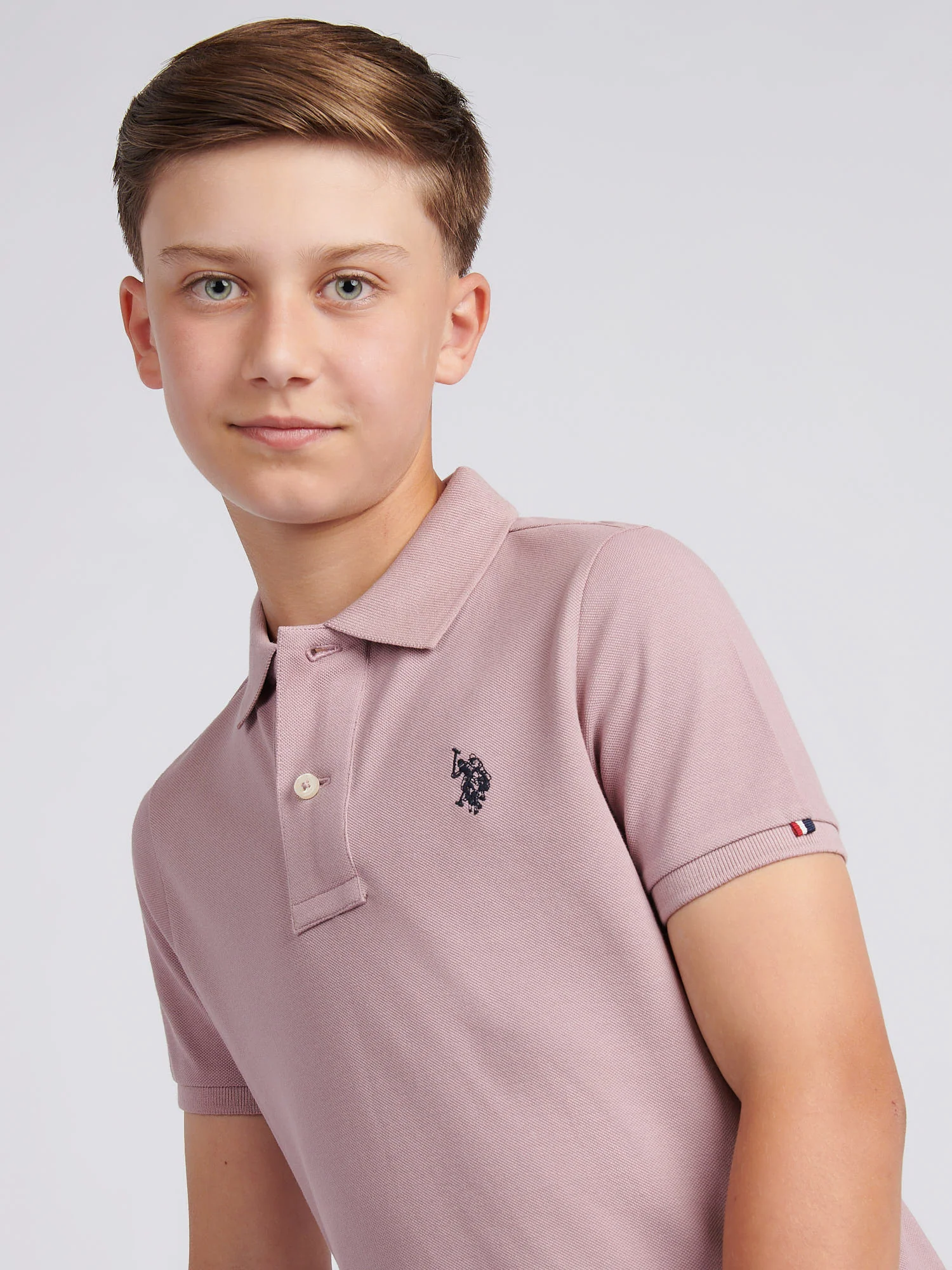 Boys Double Horsemen Polo Shirt Elderberry - Image 2