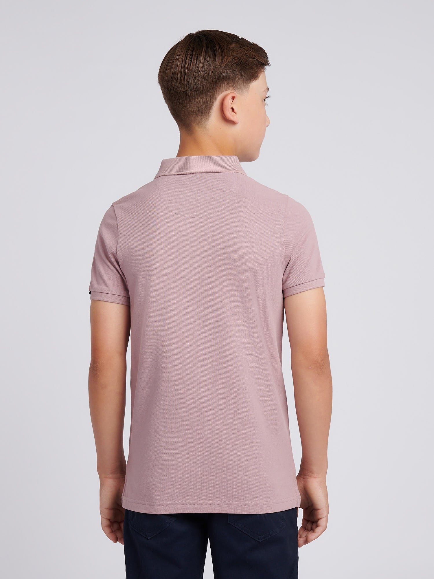 Boys Double Horsemen Polo Shirt Elderberry - Image 4