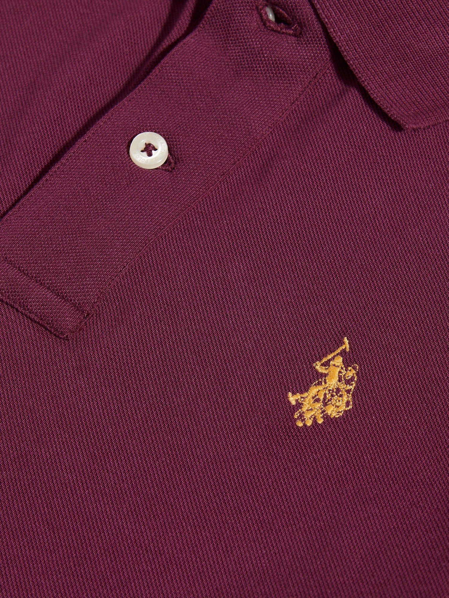Boys Double Horsemen Polo Shirt Grape Wine - Image 7