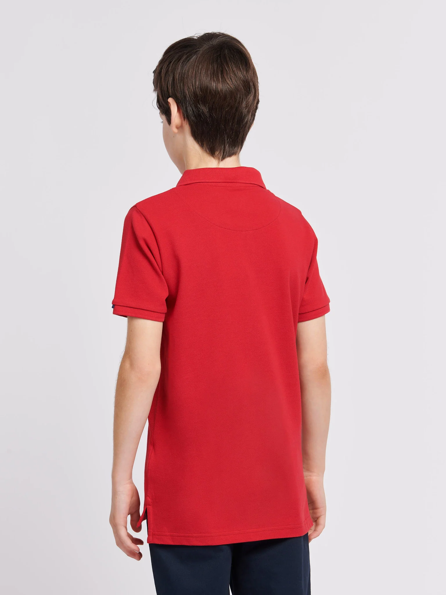 Boys Double Horsemen Polo Shirt in Haute Red - Image 4