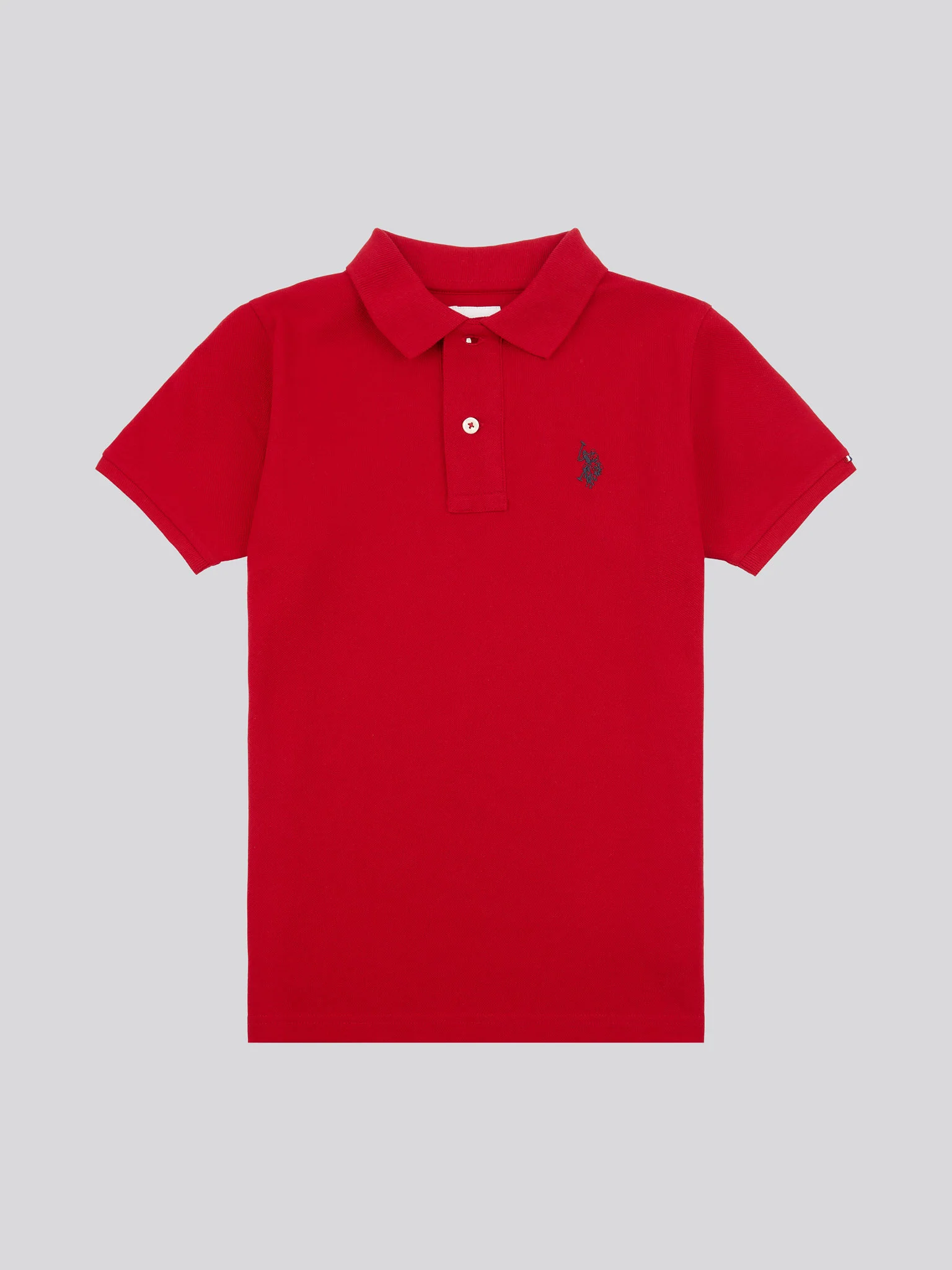 Boys Double Horsemen Polo Shirt in Haute Red - Image 5