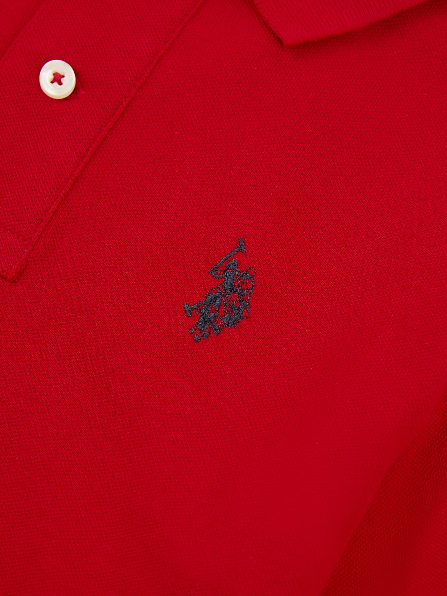 Boys Double Horsemen Polo Shirt in Haute Red - Image 7