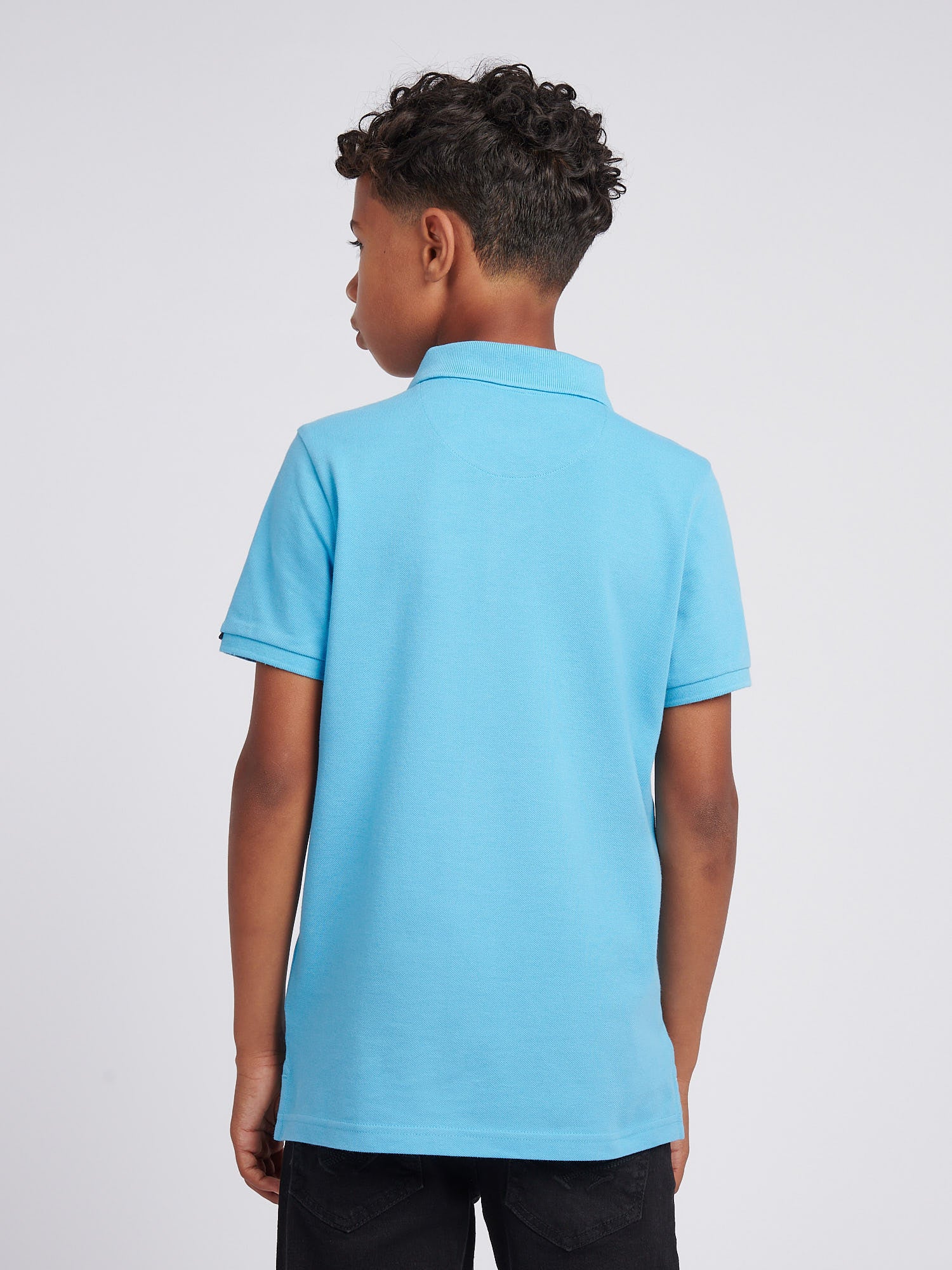 Boys Double Horsemen Polo Shirt Heritage Blue - Image 4
