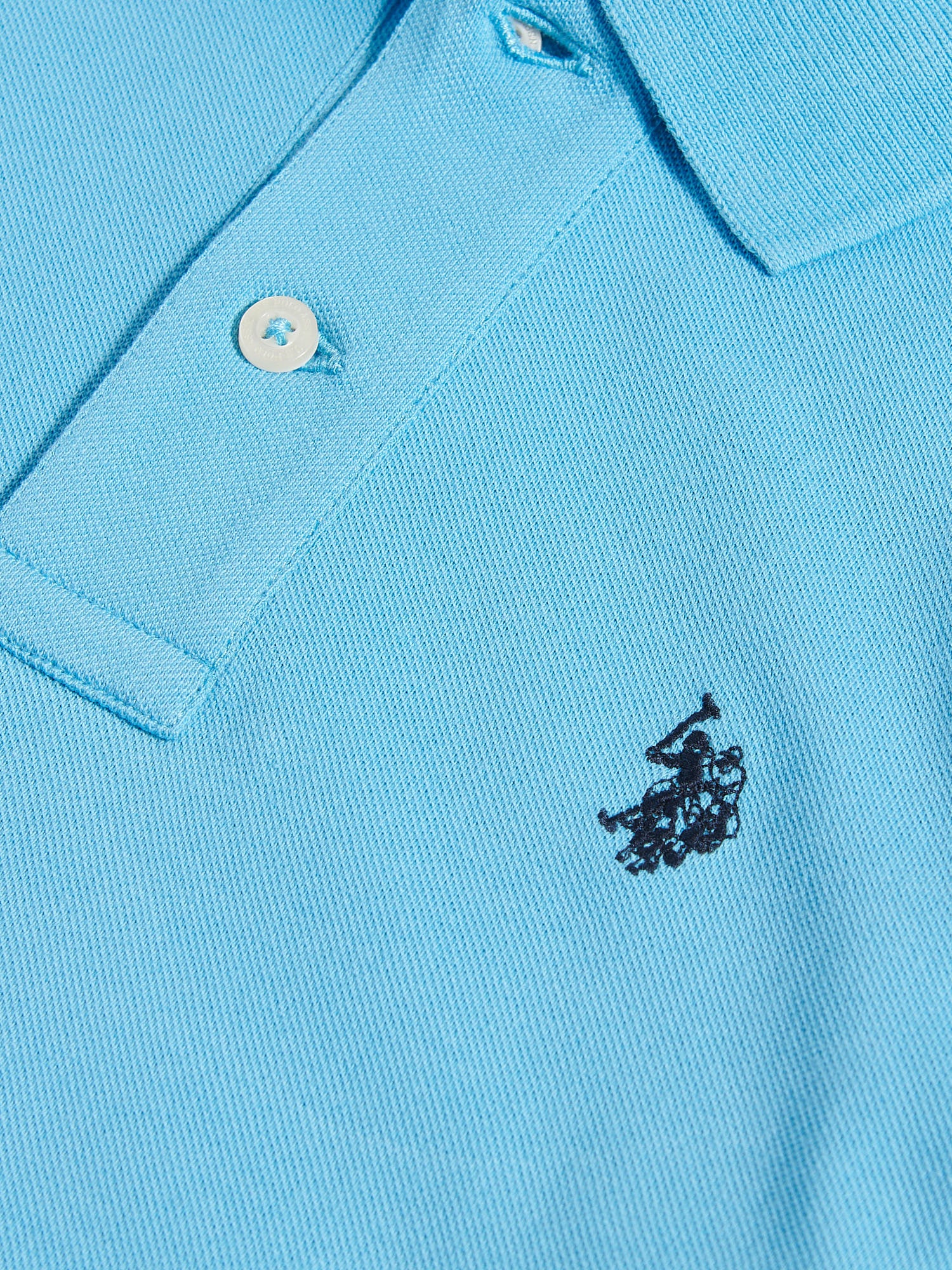 Boys Double Horsemen Polo Shirt Heritage Blue - Image 7