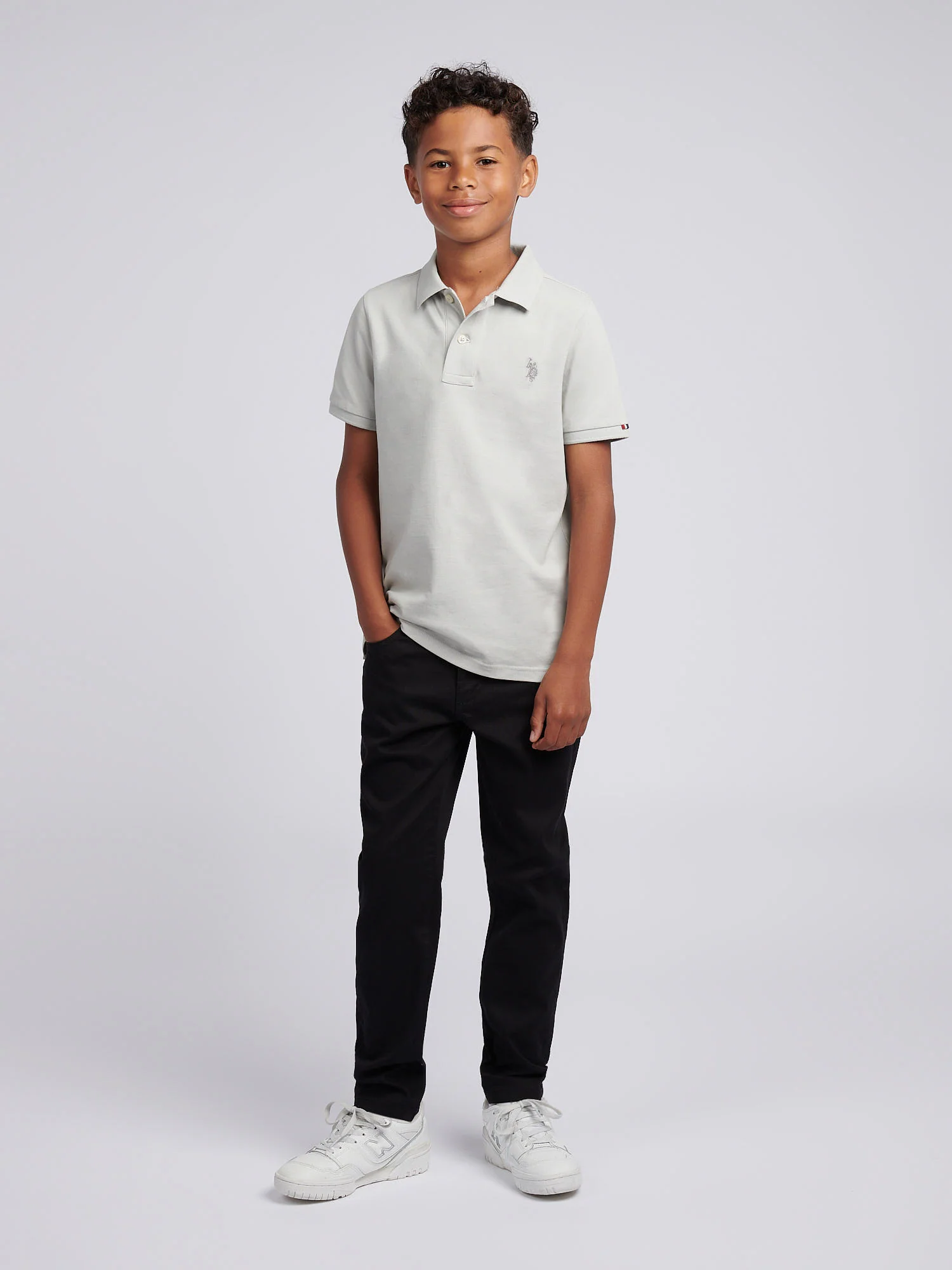 Boys Double Horsemen Polo Shirt High Rise - Image 3