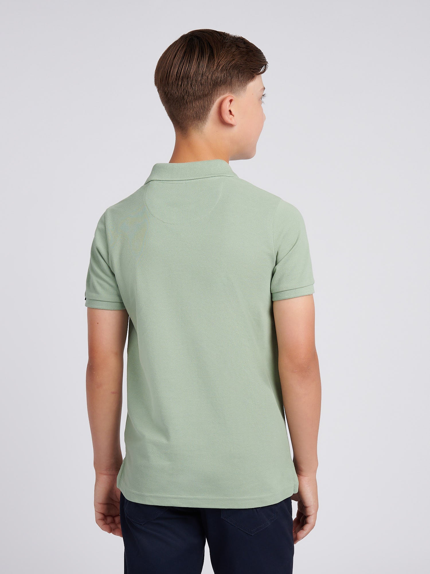 Boys Double Horsemen Polo Shirt Iceberg Green - Image 4
