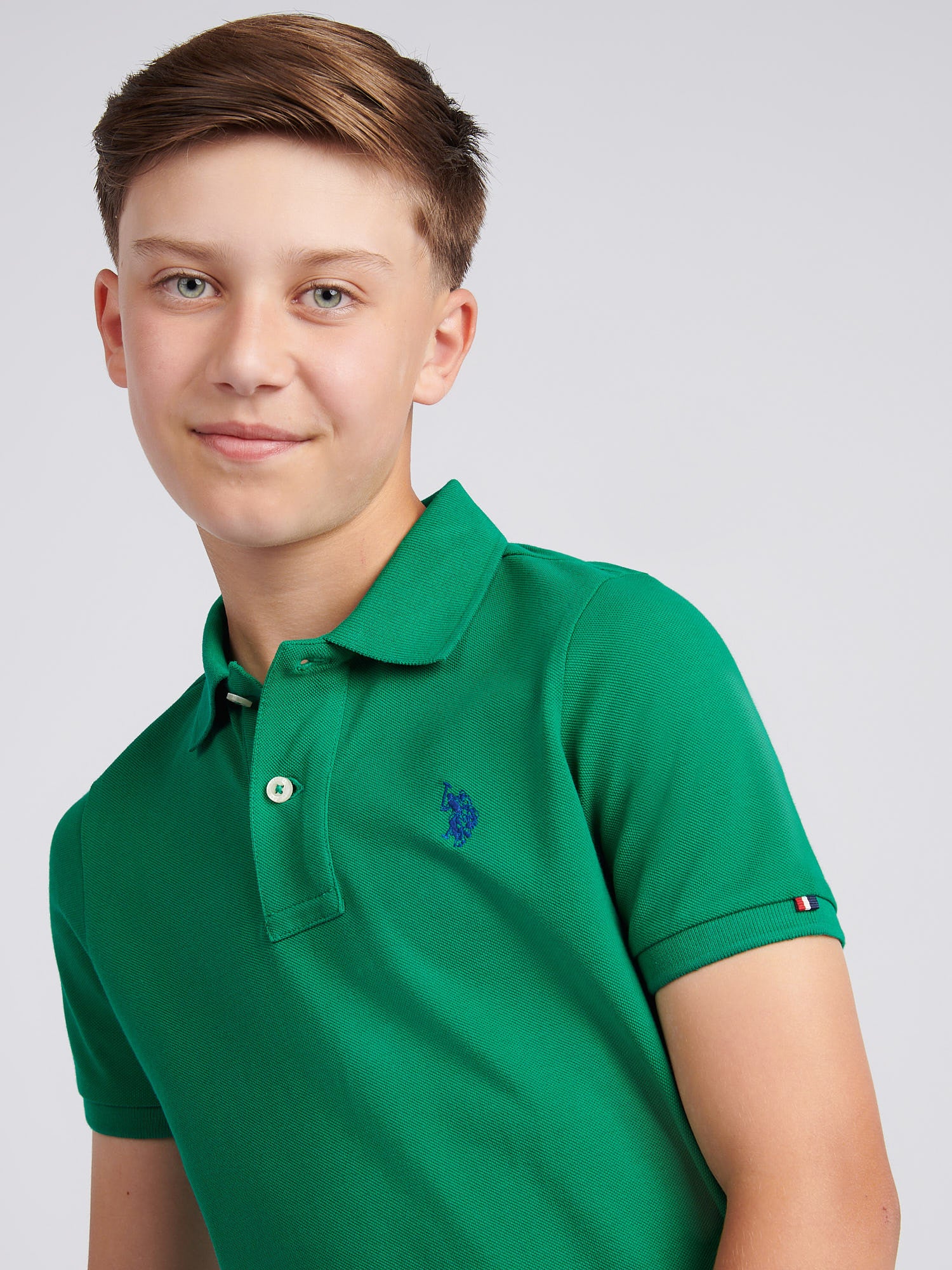 Boys Double Horsemen Polo Shirt Lush Meadow - Image 2