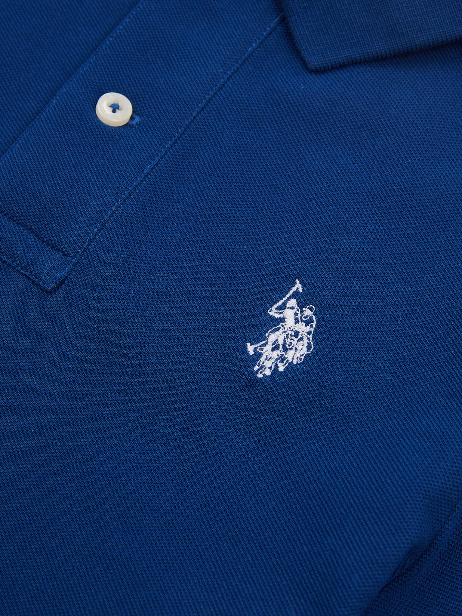 Boys Double Horsemen Polo Shirt in Navy Peony - Image 6