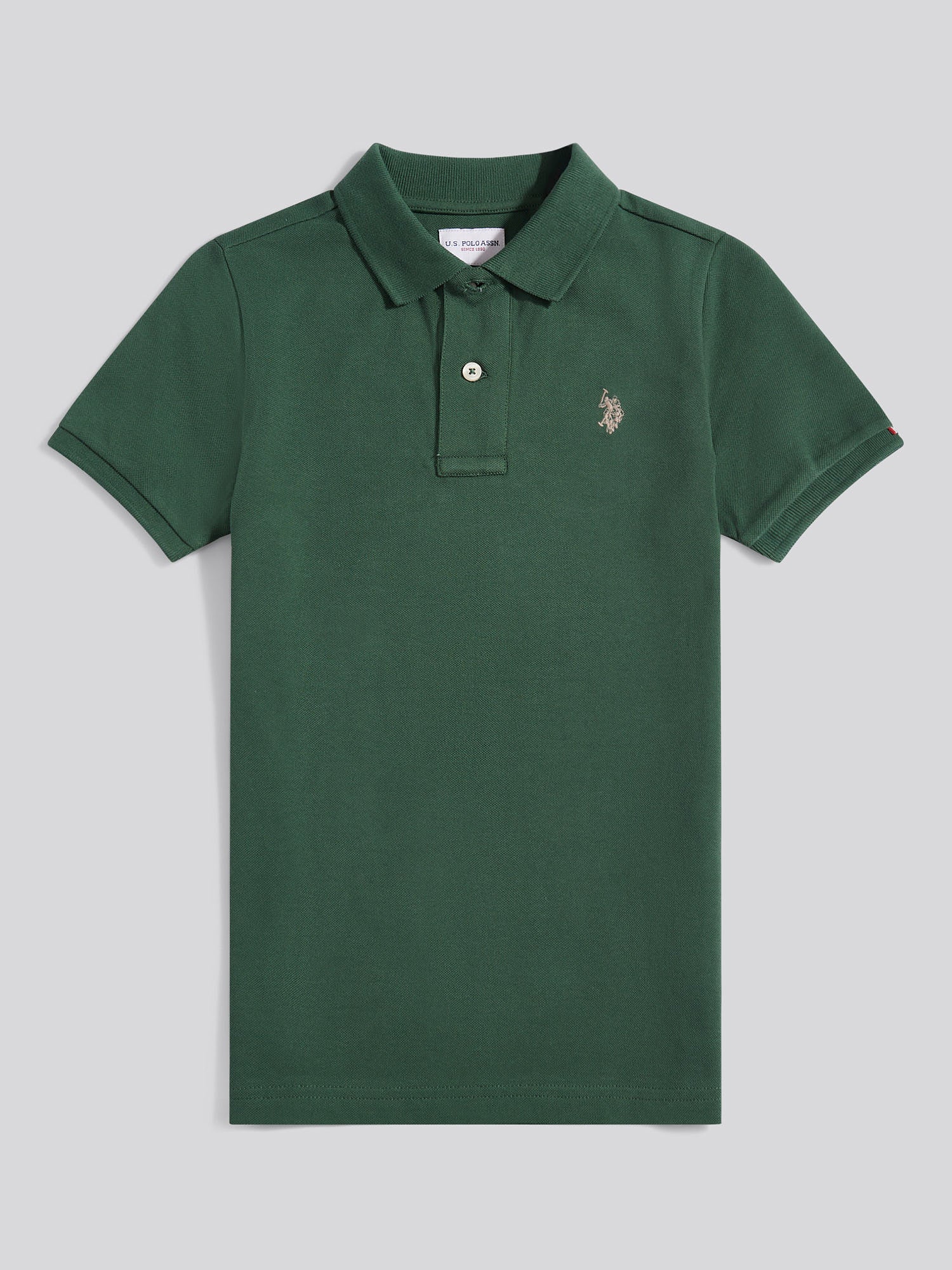 Boys Double Horsemen Polo Shirt Pineneedle - Image 5