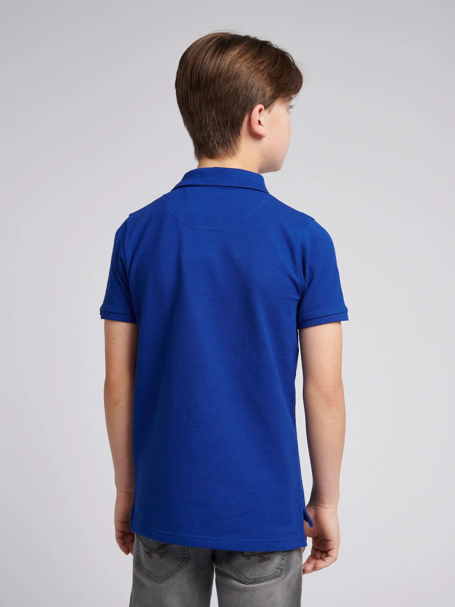 Boys Double Horsemen Polo Shirt in Sodalite Blue - Image 4