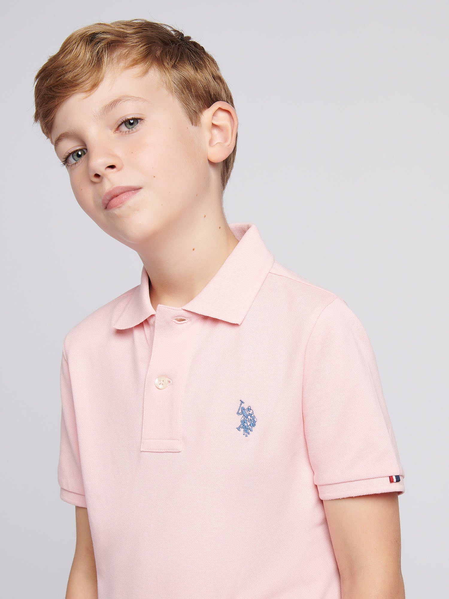 Boys Double Horsemen Polo Shirt Tickled Pink - Image 2