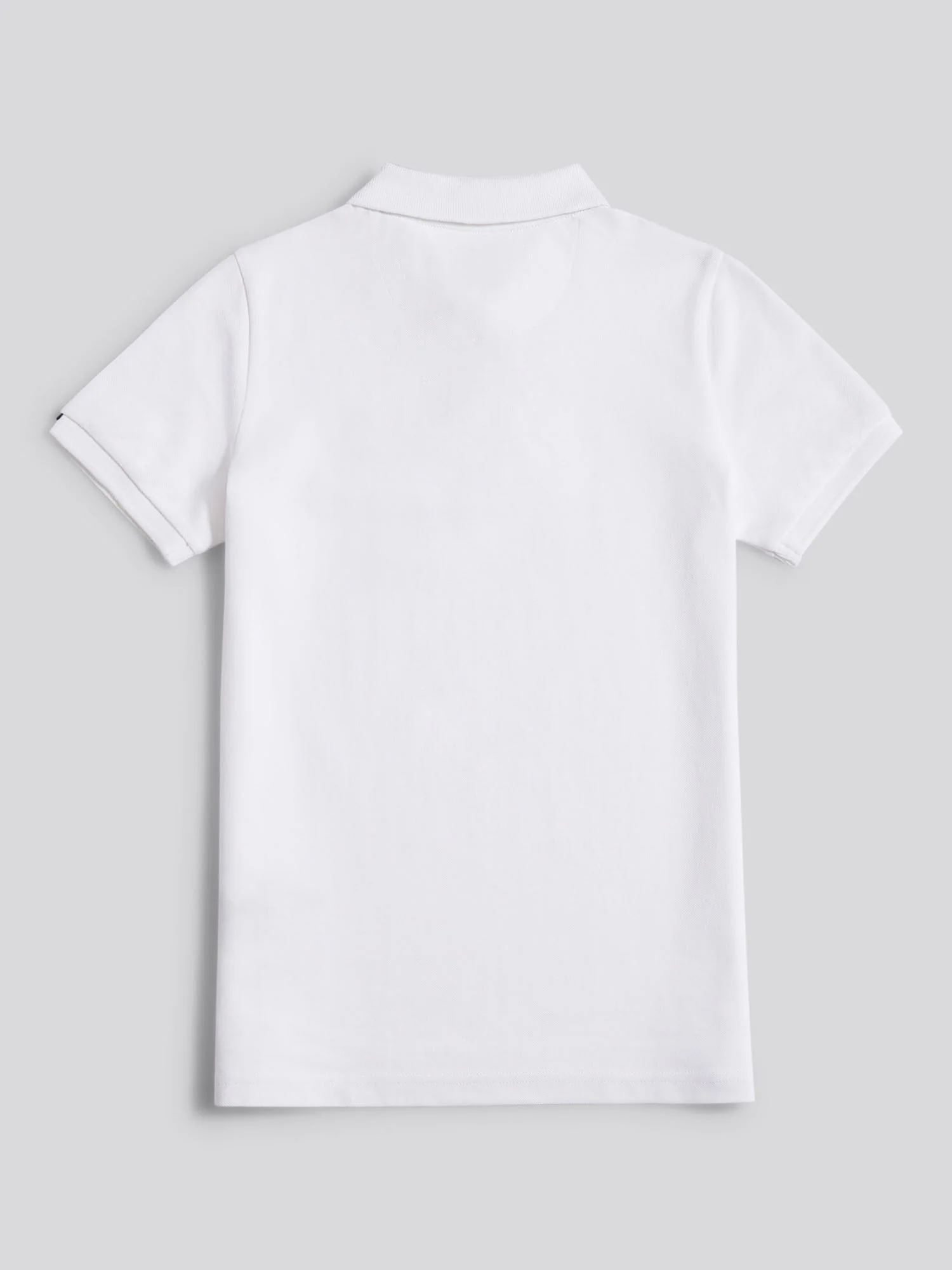 Boys Double Horsemen Polo Shirt White / Dark Sapphire Navy DHM - Image 2