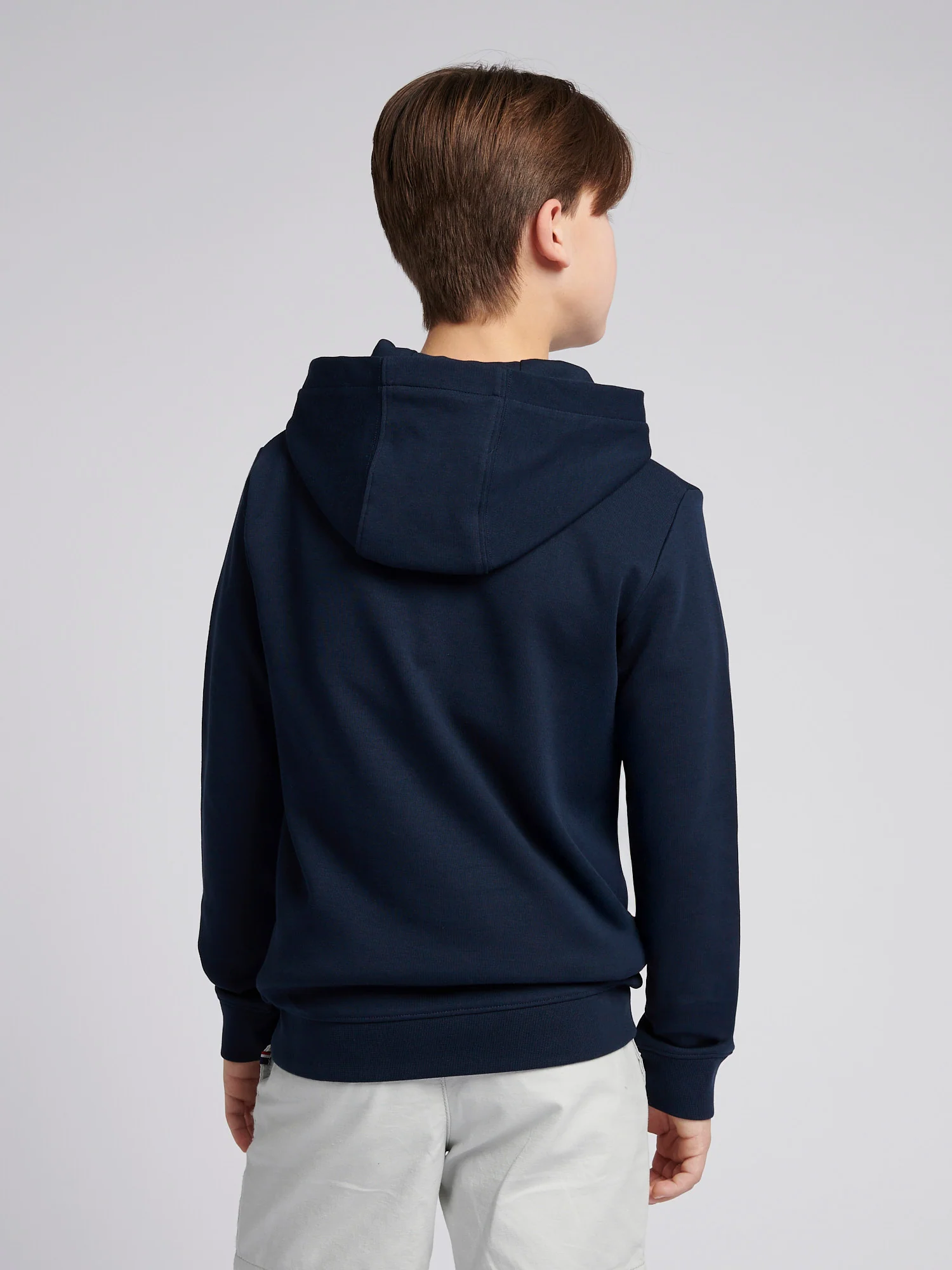 Boys Double Horsemen Statement Hoodie in Dark Sapphire Navy - Image 4