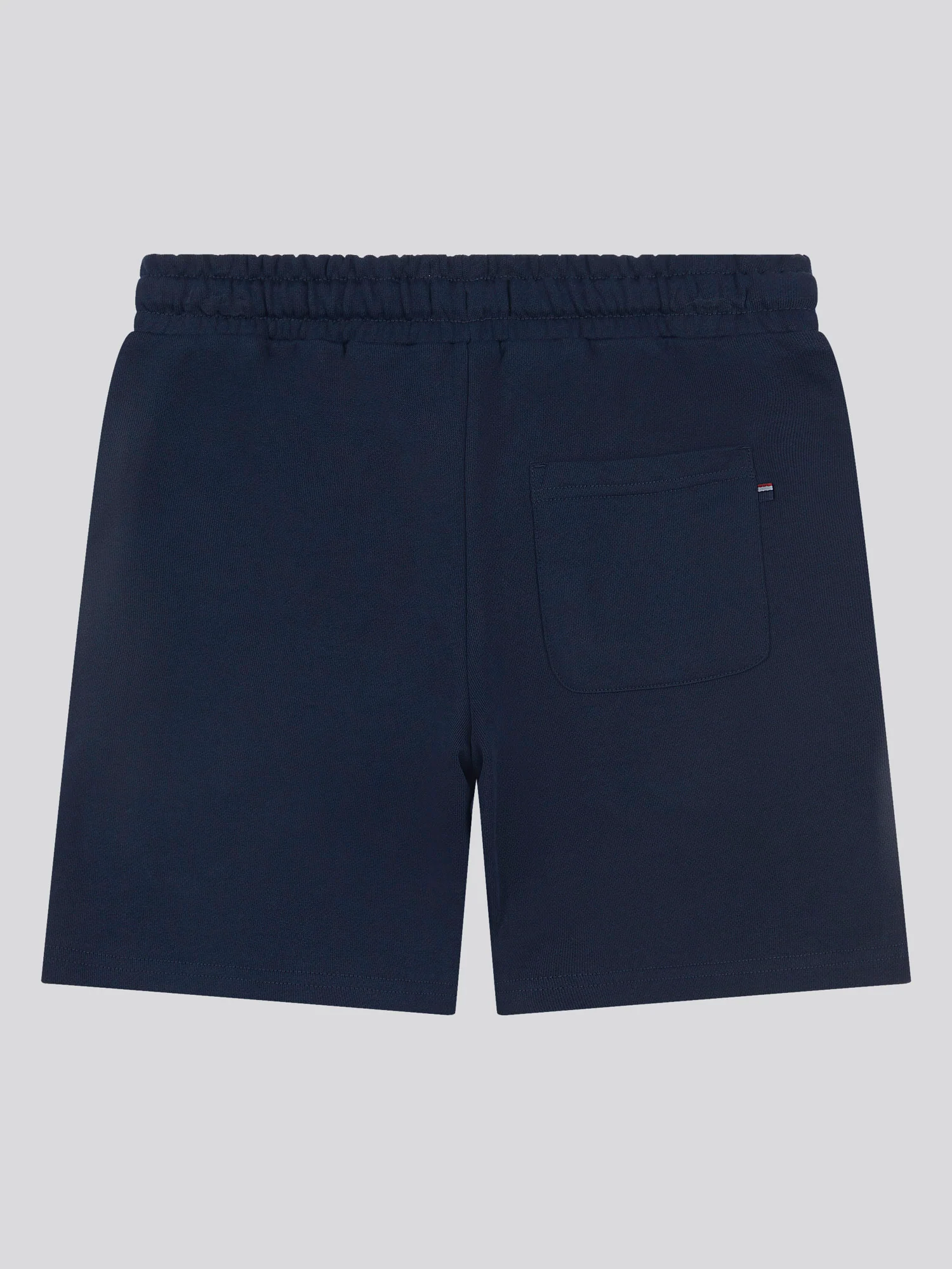 Boys Double Horsemen Sweat Short in Dark Sapphire Navy / Haute Red DHM - Image 6